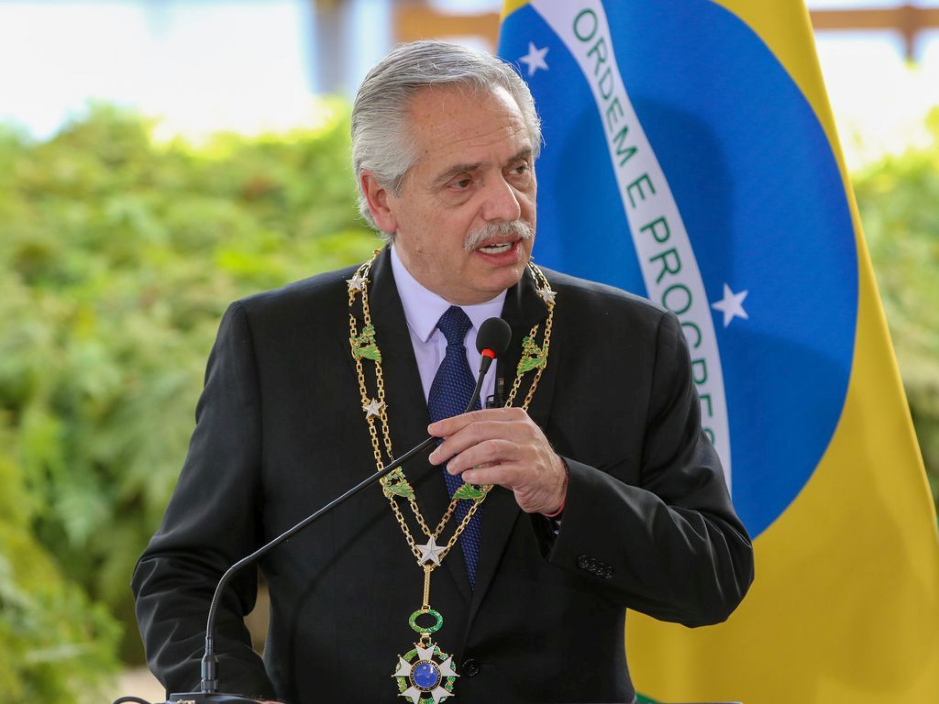 Presidente argentino Alberto Fernández esteve em Brasília