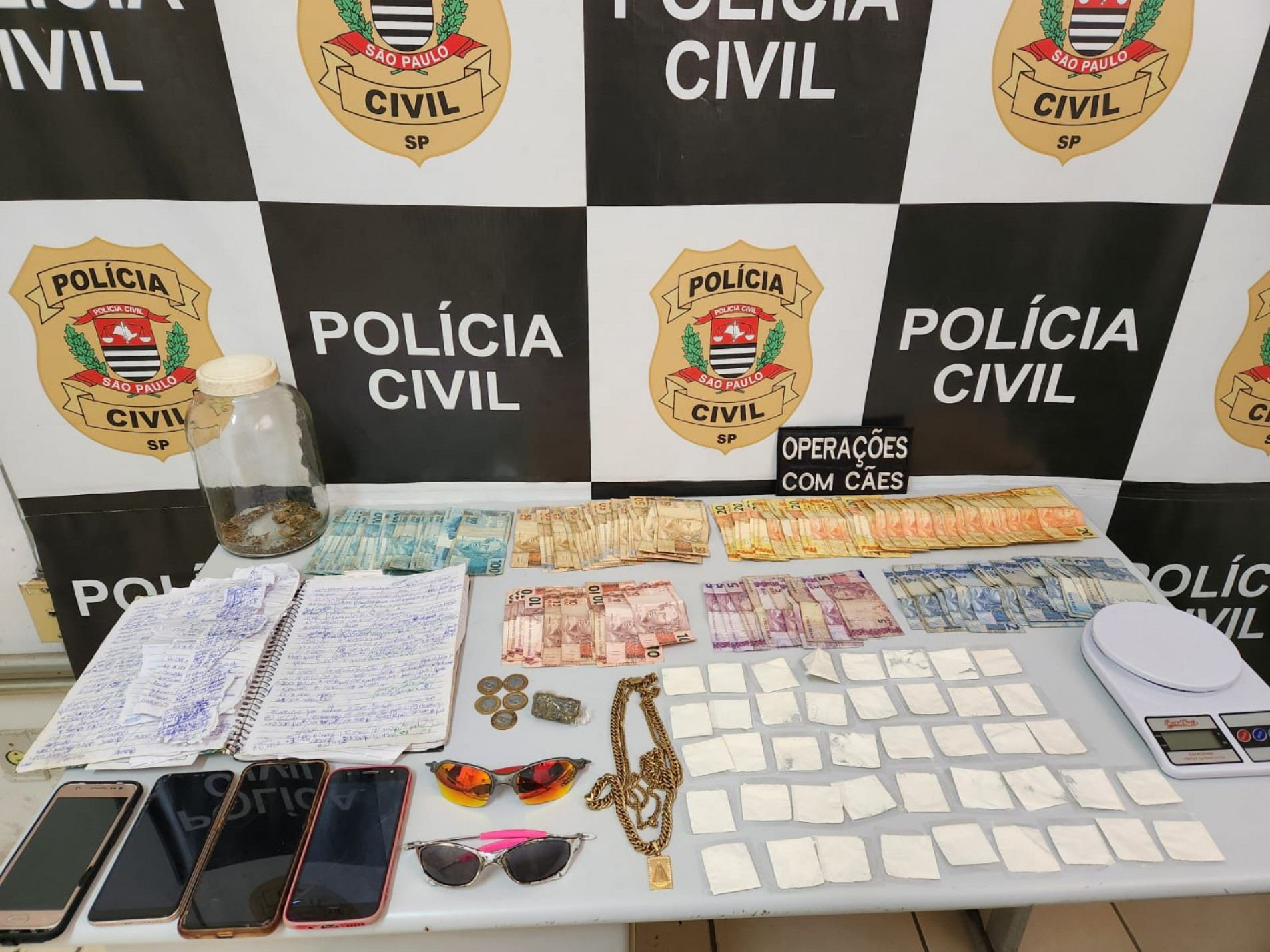 Apreensões feitas pela polícia