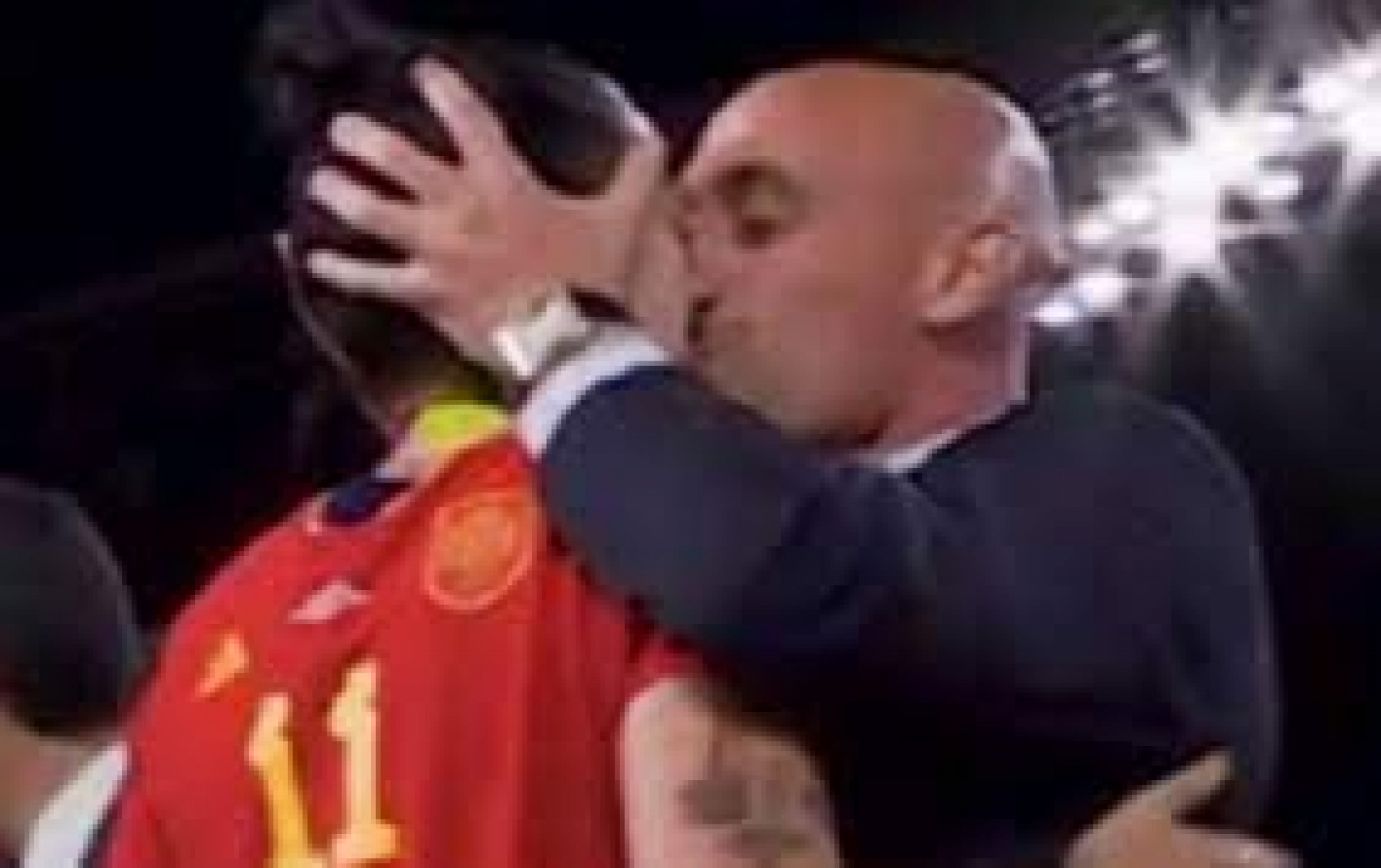 Luis Rubiales beijou a atacante Jennifer Hermoso durante a comemoração do título da Copa do Mundo Feminina