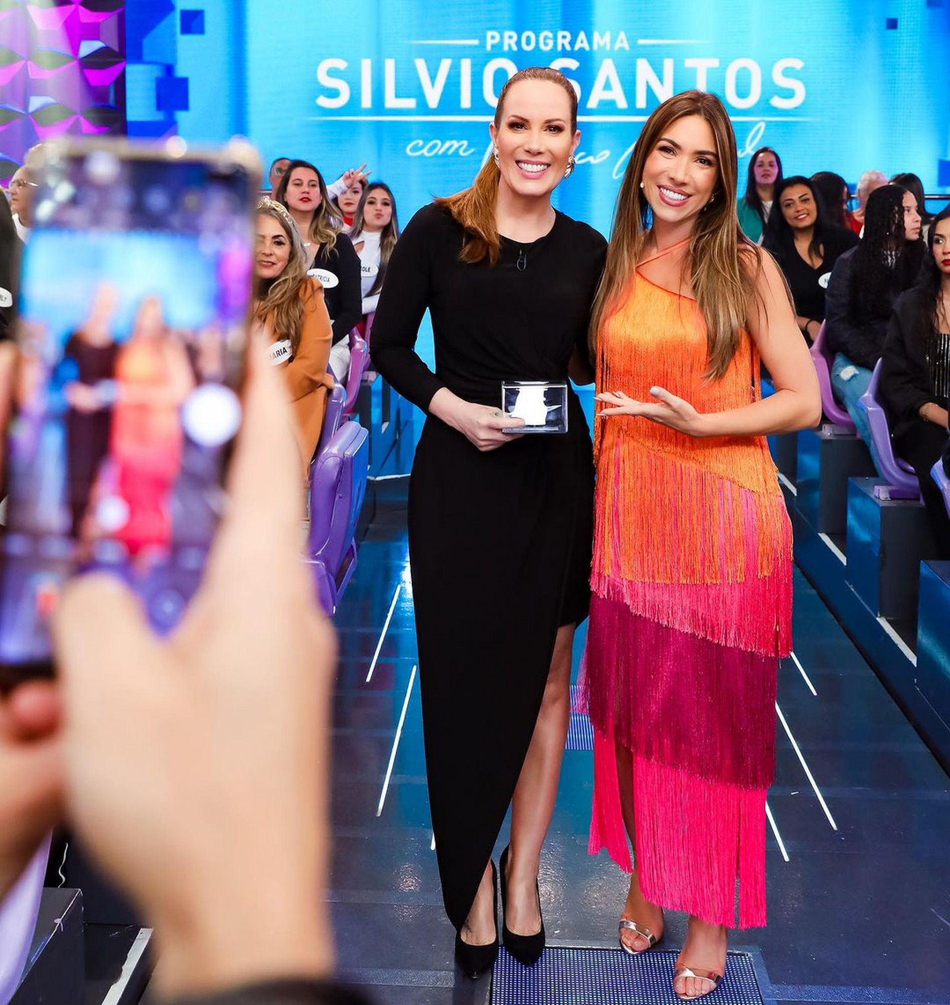 Regina Volpato, durante participação no Programa Silvio Santos com Patrícia Abravanel