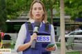 Denise Odorissi, rep&oacute;rter da Record - DIVULGA&Ccedil;&Atilde;O
