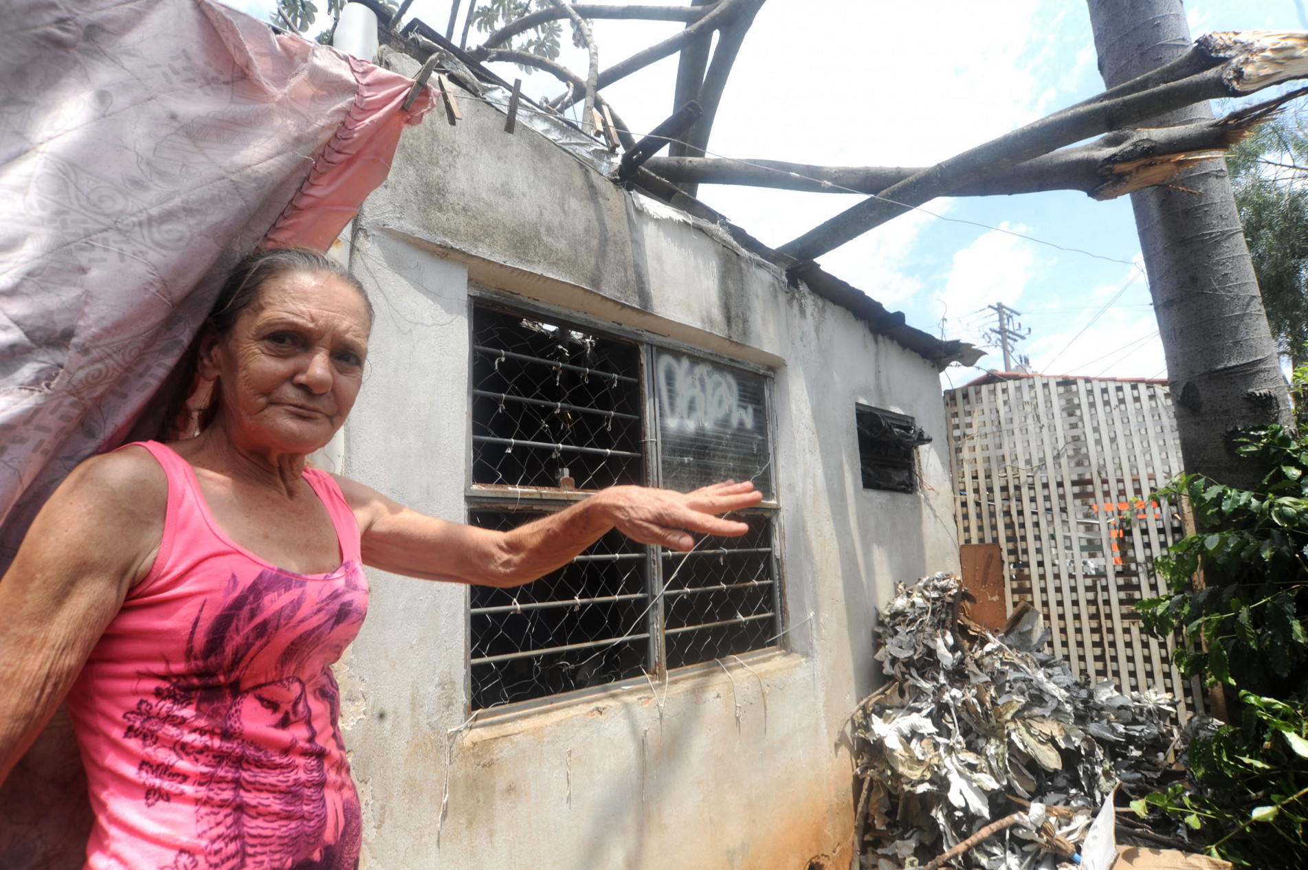 Cássia Aparecida Magiori teme a ocorrência de novas quedas de árvore