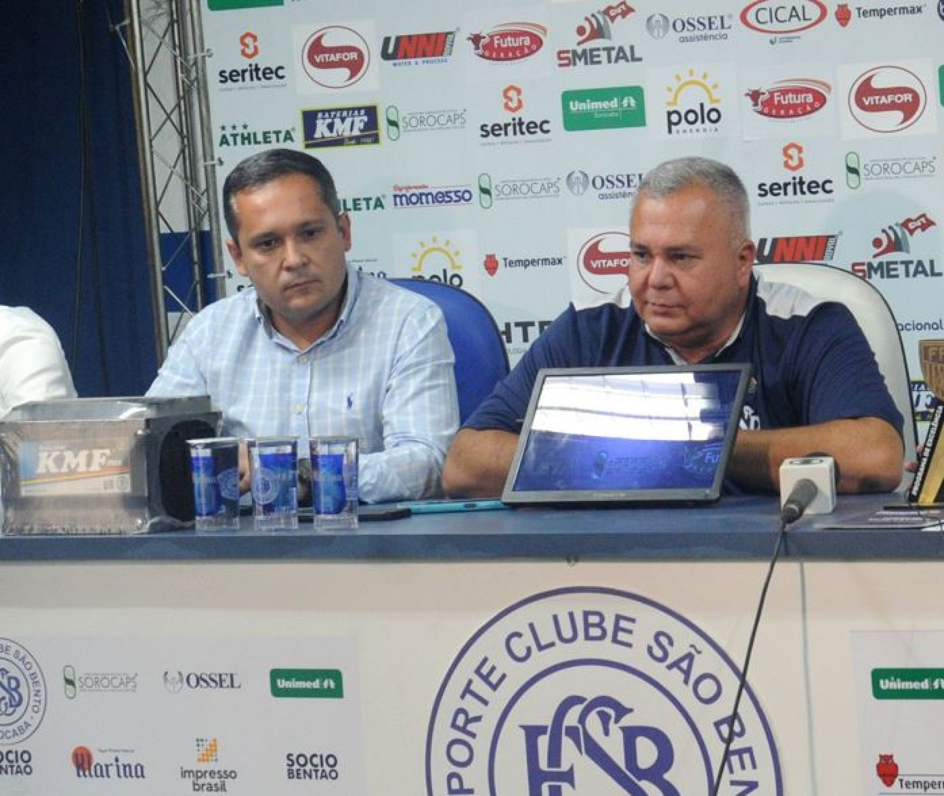 Juliano Amorim, diretor de futebol, e o presidente Almir Laurindo