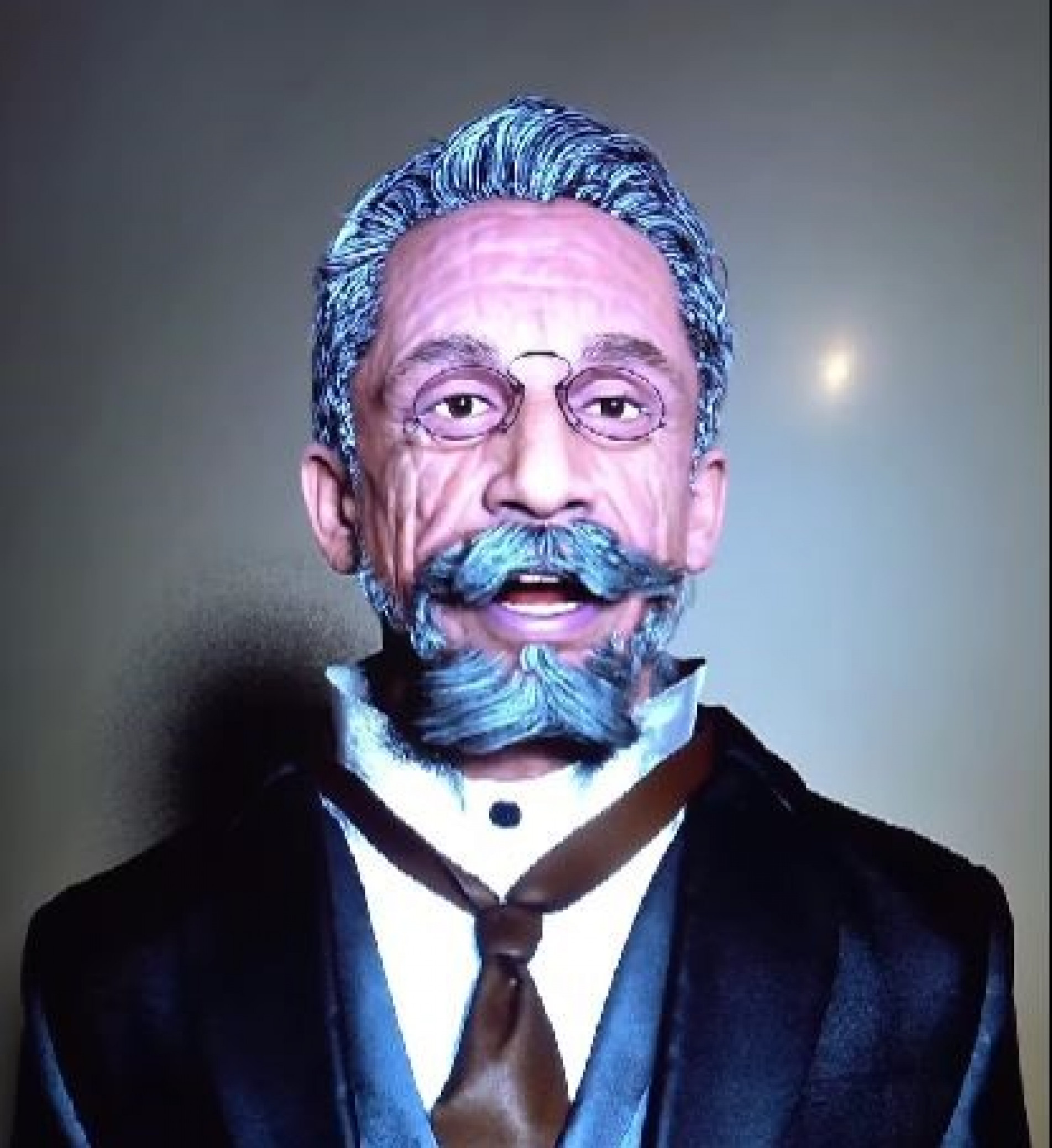 Avatar do escritor recepciona visitantes na sede da ABL