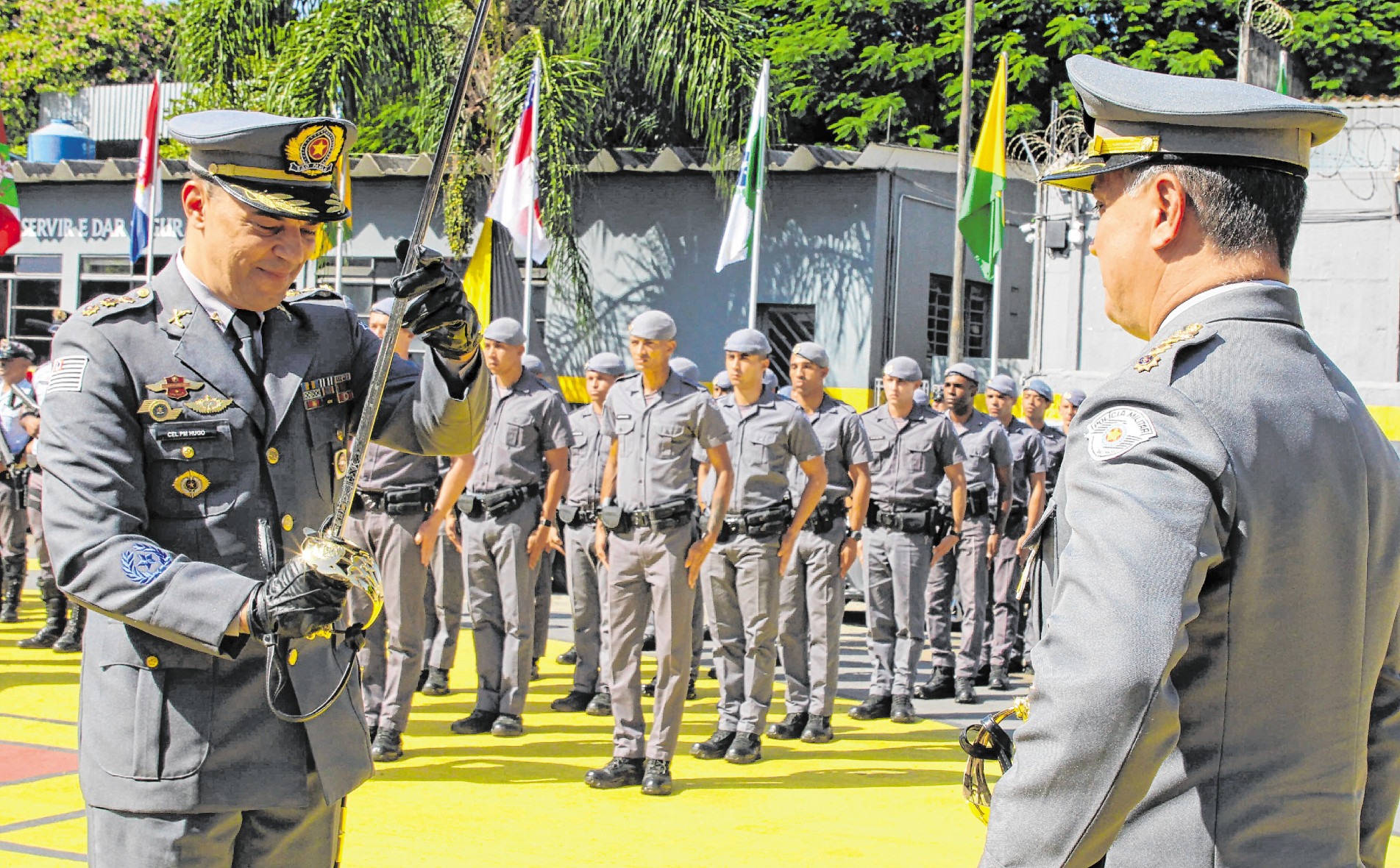 A solenidade de passagem ocorreu ontem, no pátio de treinamento do policiamento Rodoviário, na zona oeste de São Paulo

