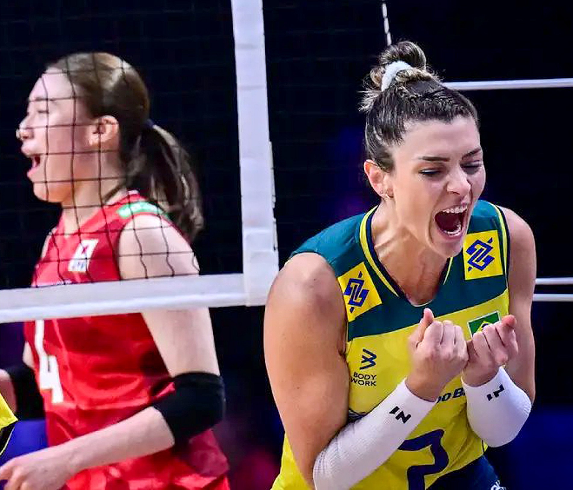 Levantadora Roberta vibrou com a vitória sobre o Japão
