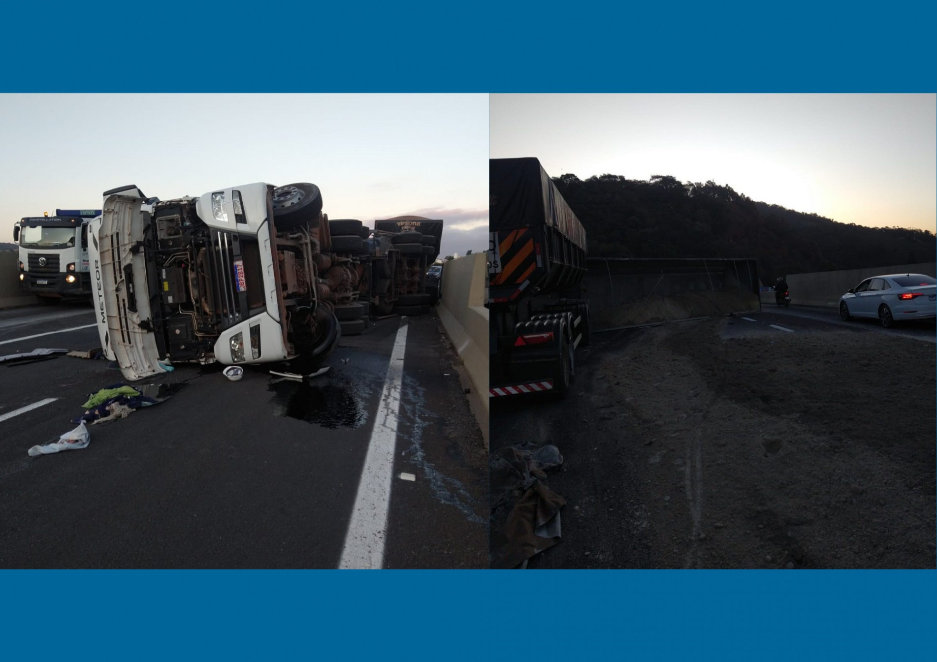 Acidente congestionou o tráfego no final do dia