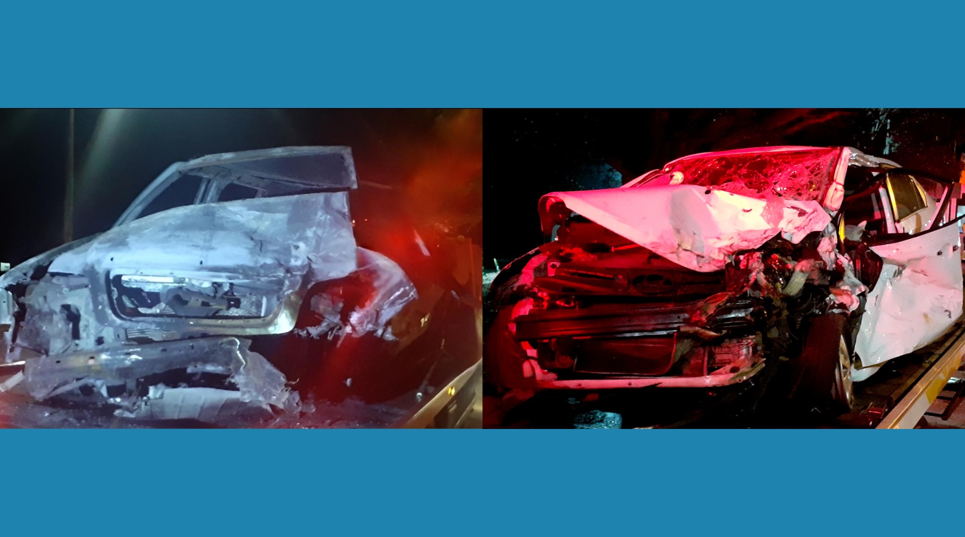 Os veículos ficaram totalmente destruídos