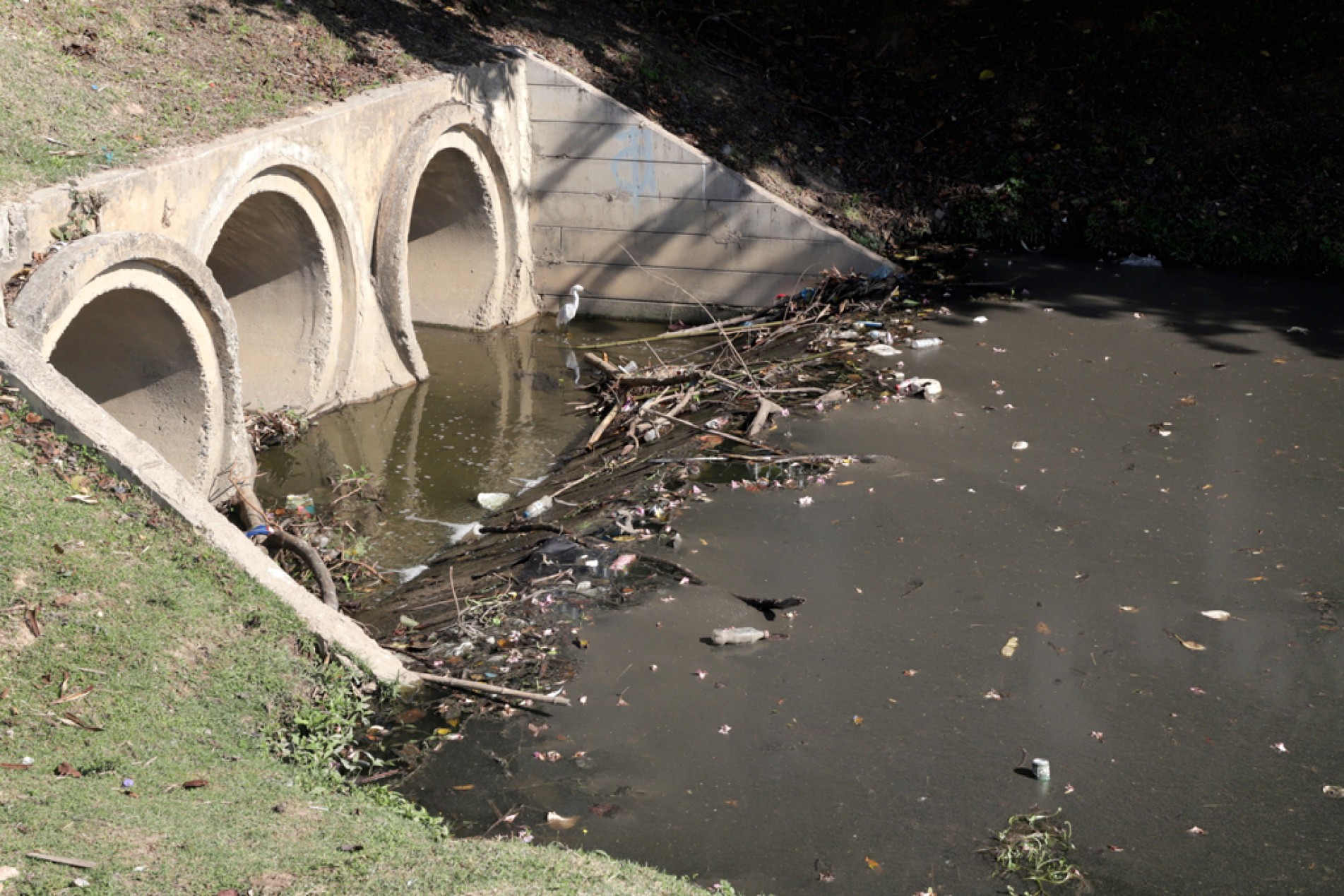 Lago tem vários pontos com acúmulo de lixo e entulho
