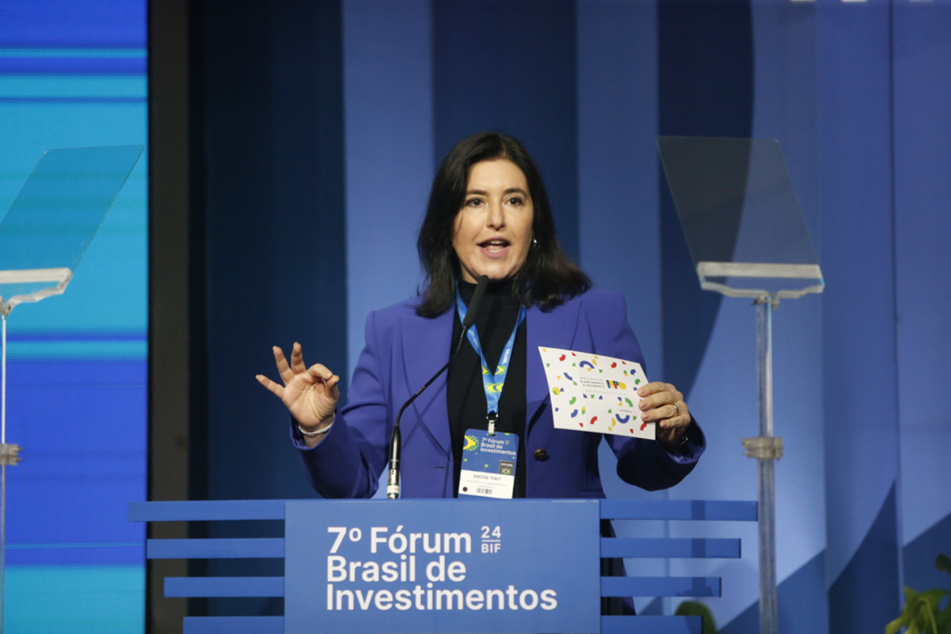 Simone Tebet participou do Fórum Brasil de Investimentos
