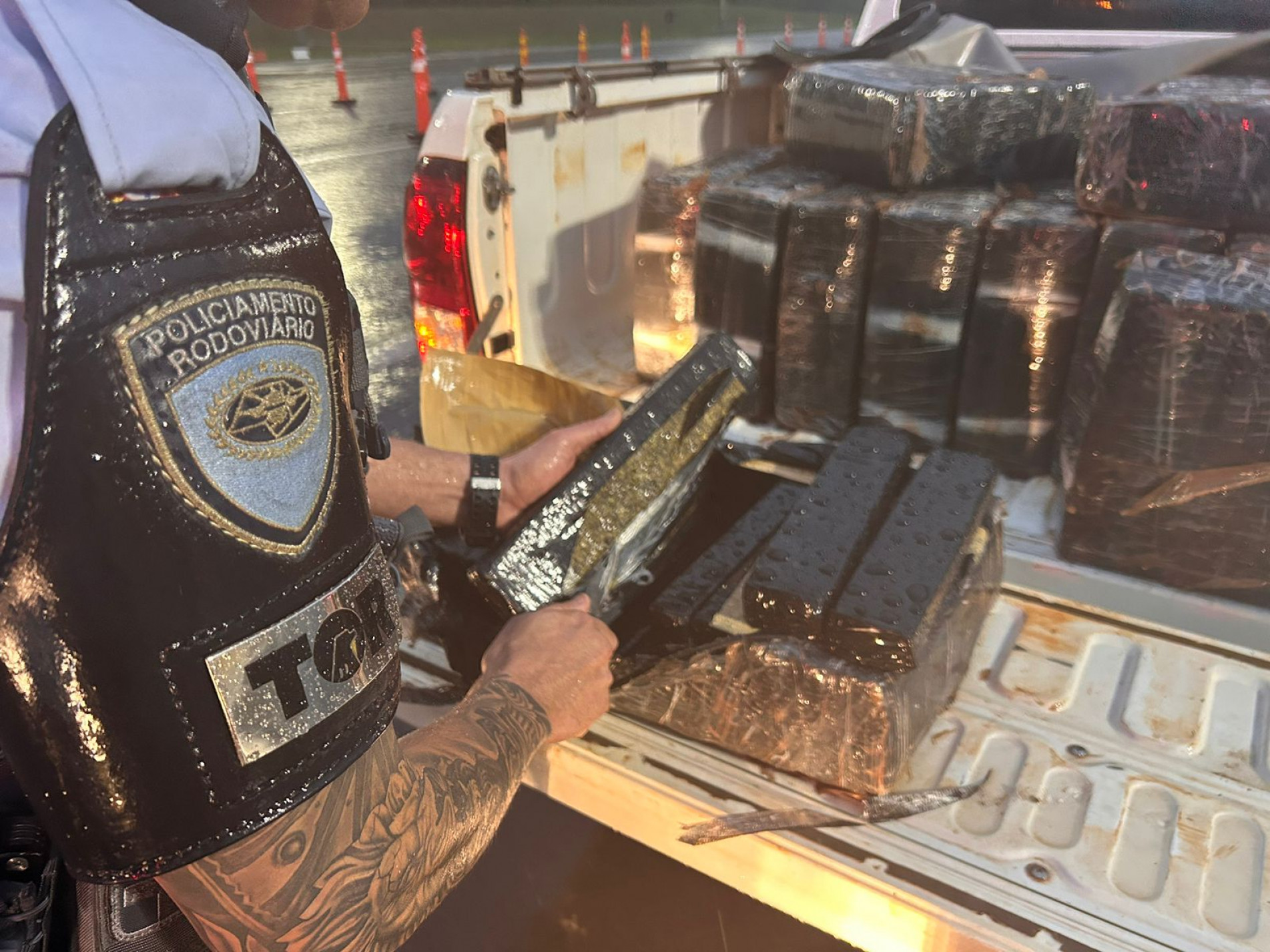 A droga estava na carroceria