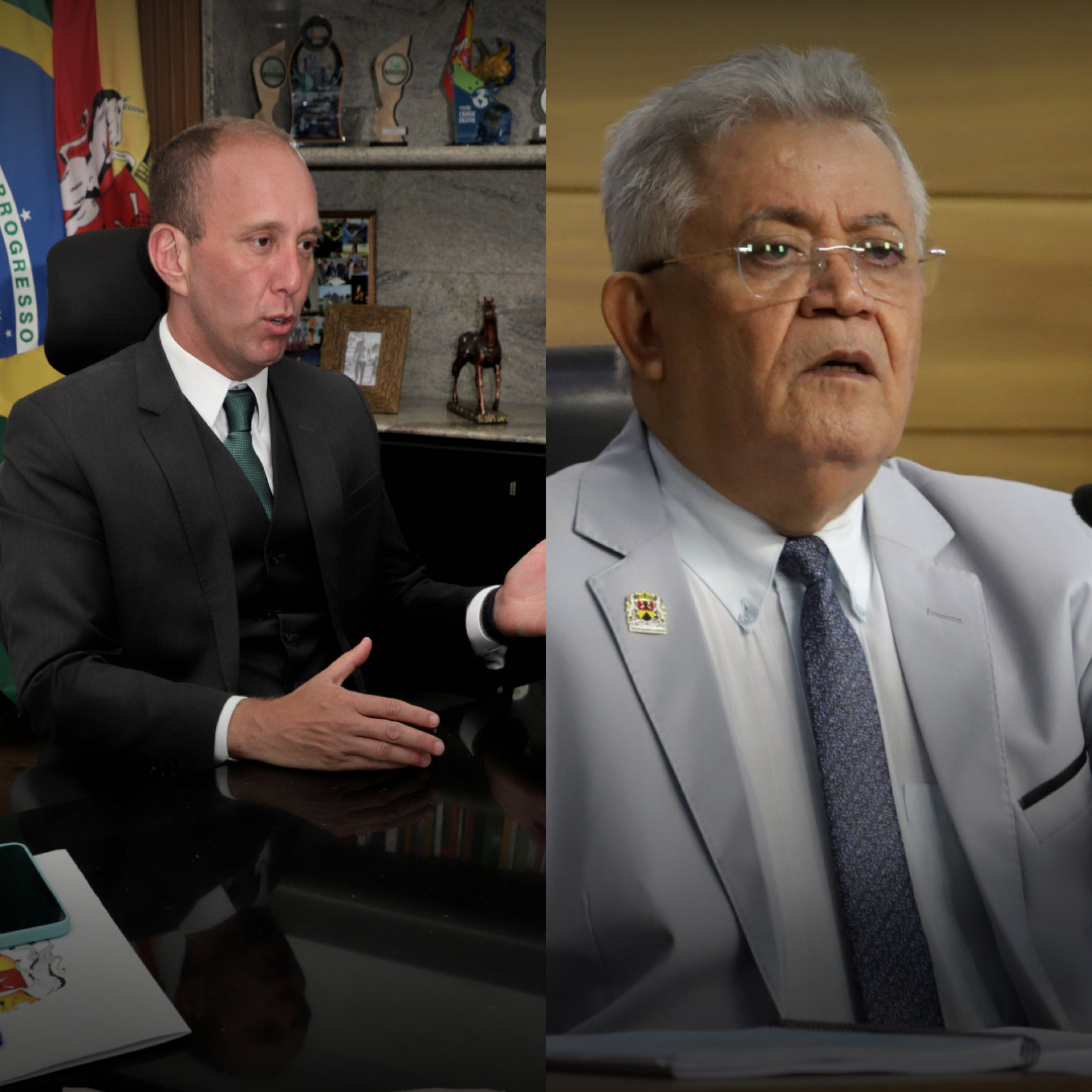 O prefeito de Sorocaba, Rodrigo Manga, e o presidente da Câmara, Pastor Luís Santos estão no centro do debate do projeto de lei
