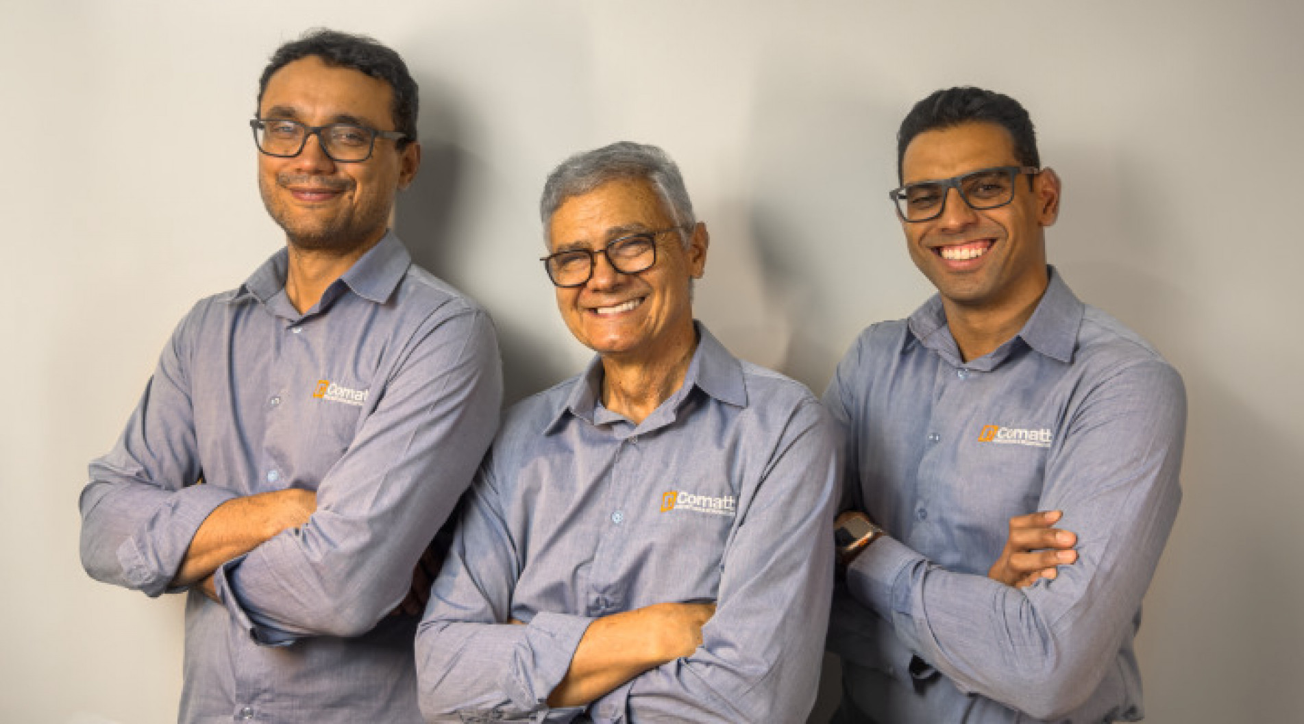 Os sócios Daniel, Sr. Jalba e William