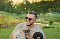 André e seus três cães Valentino, Odin e Buda - Arquivo pessoal