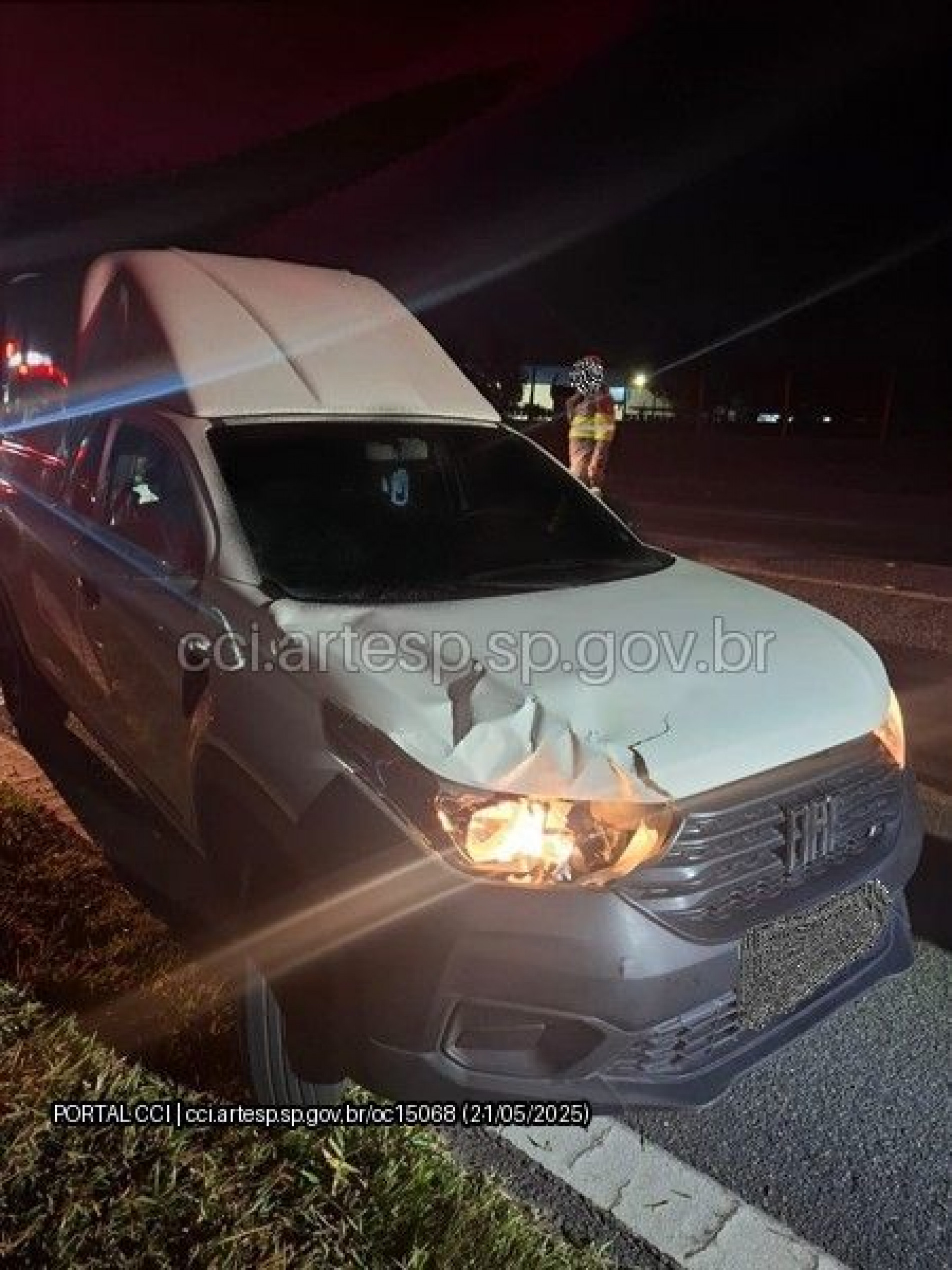 Ocorrência foi registrada na alça de desaceleração do km 2,400, no sentido norte da rodovia