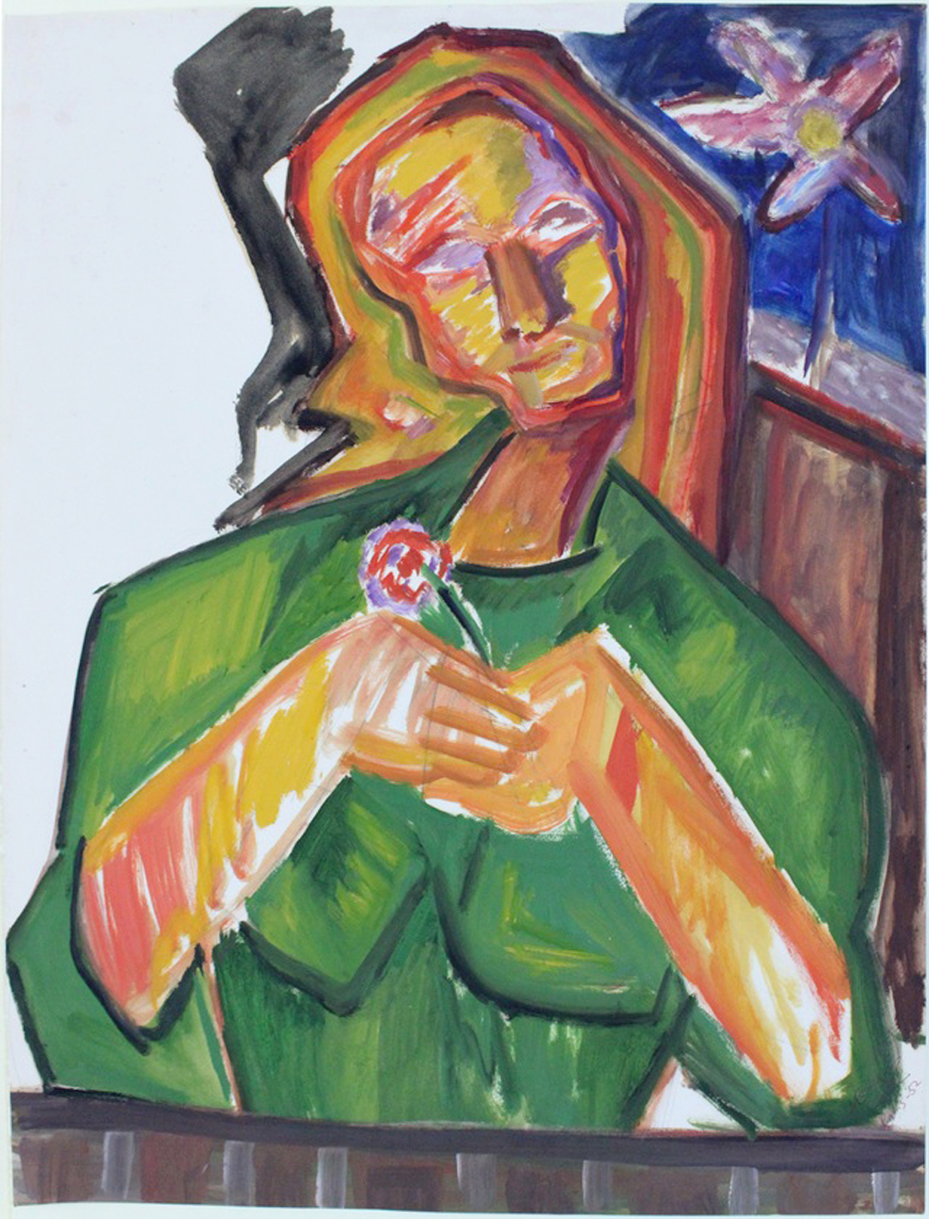 Obra sem título, guache sobre papel, 65,6 cm x 50,5 cm, 
em exposição no Macs
