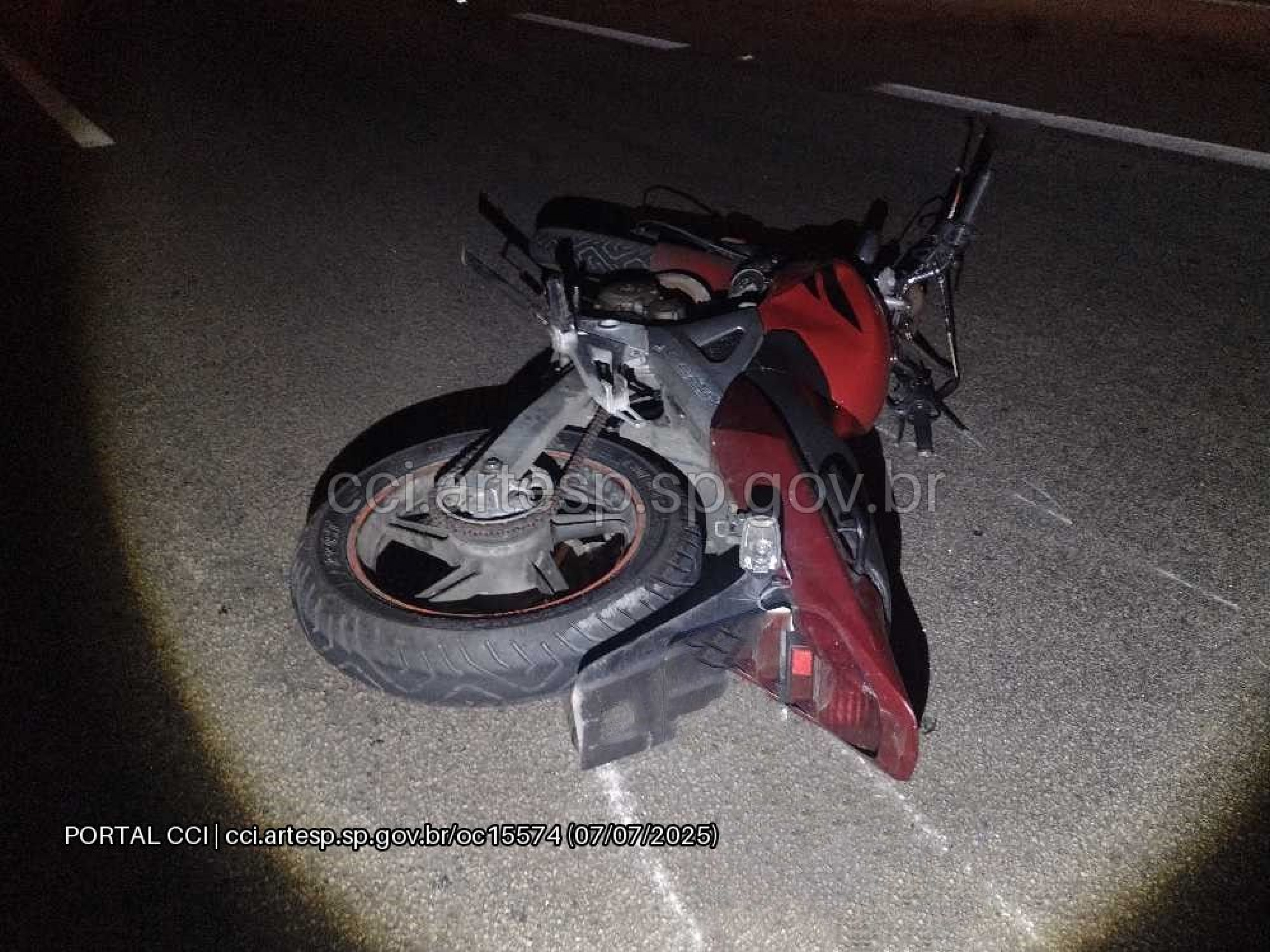Perícia confirmou o óbito ainda no local; motocicleta foi levada pela PM Rodoviária