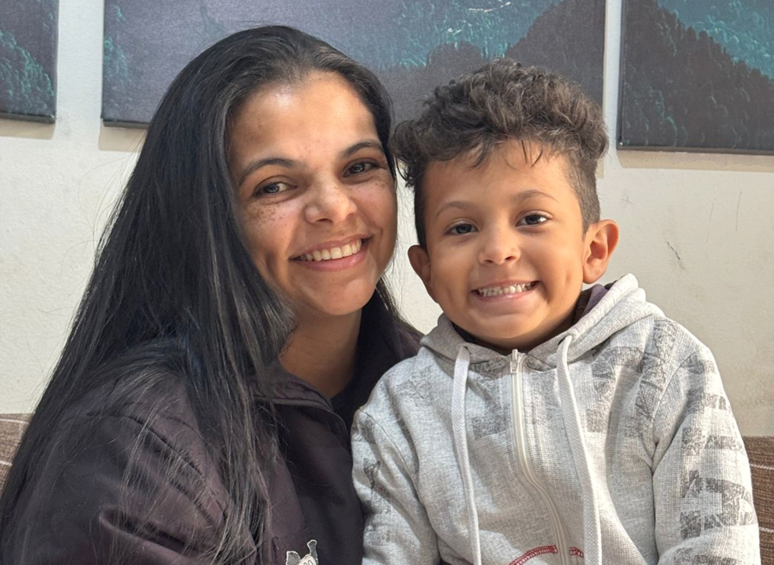 Samuel tem o apoio da mãe Camila