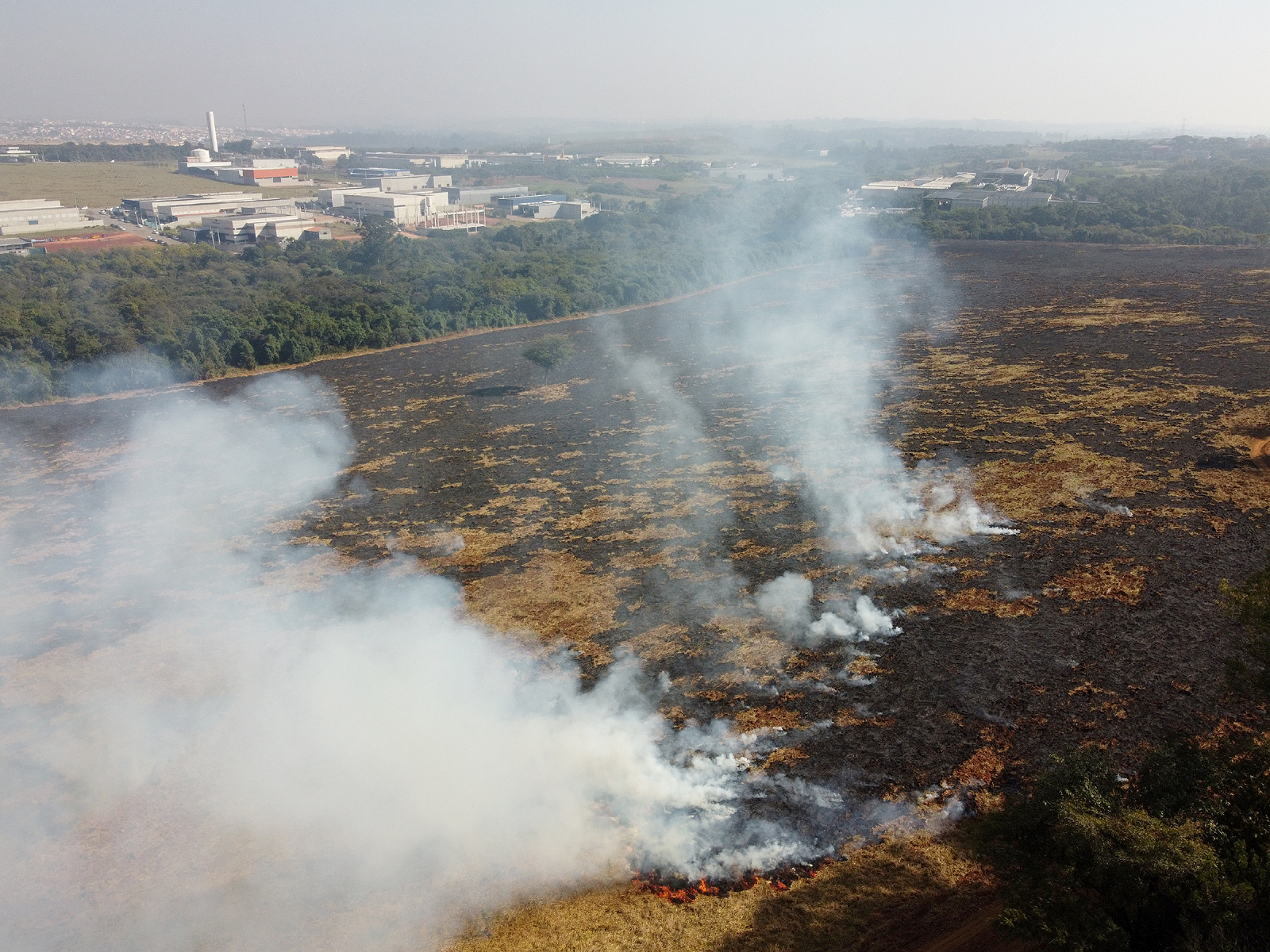 No bairro Iporanga, queimada começou na sexta-feira e continuava até ontem
