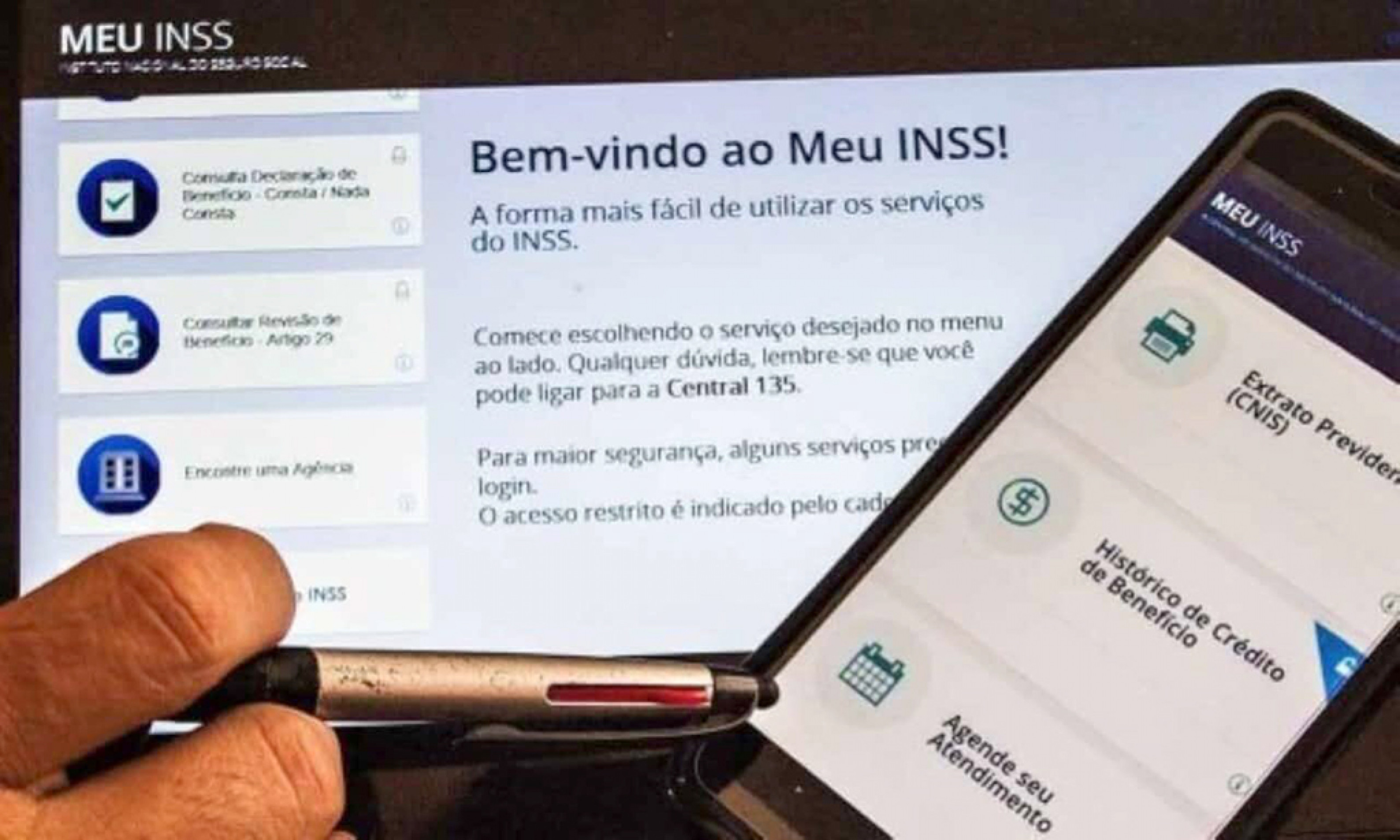 Cadastramento é feito no aplicativo ou site Meu INSS
