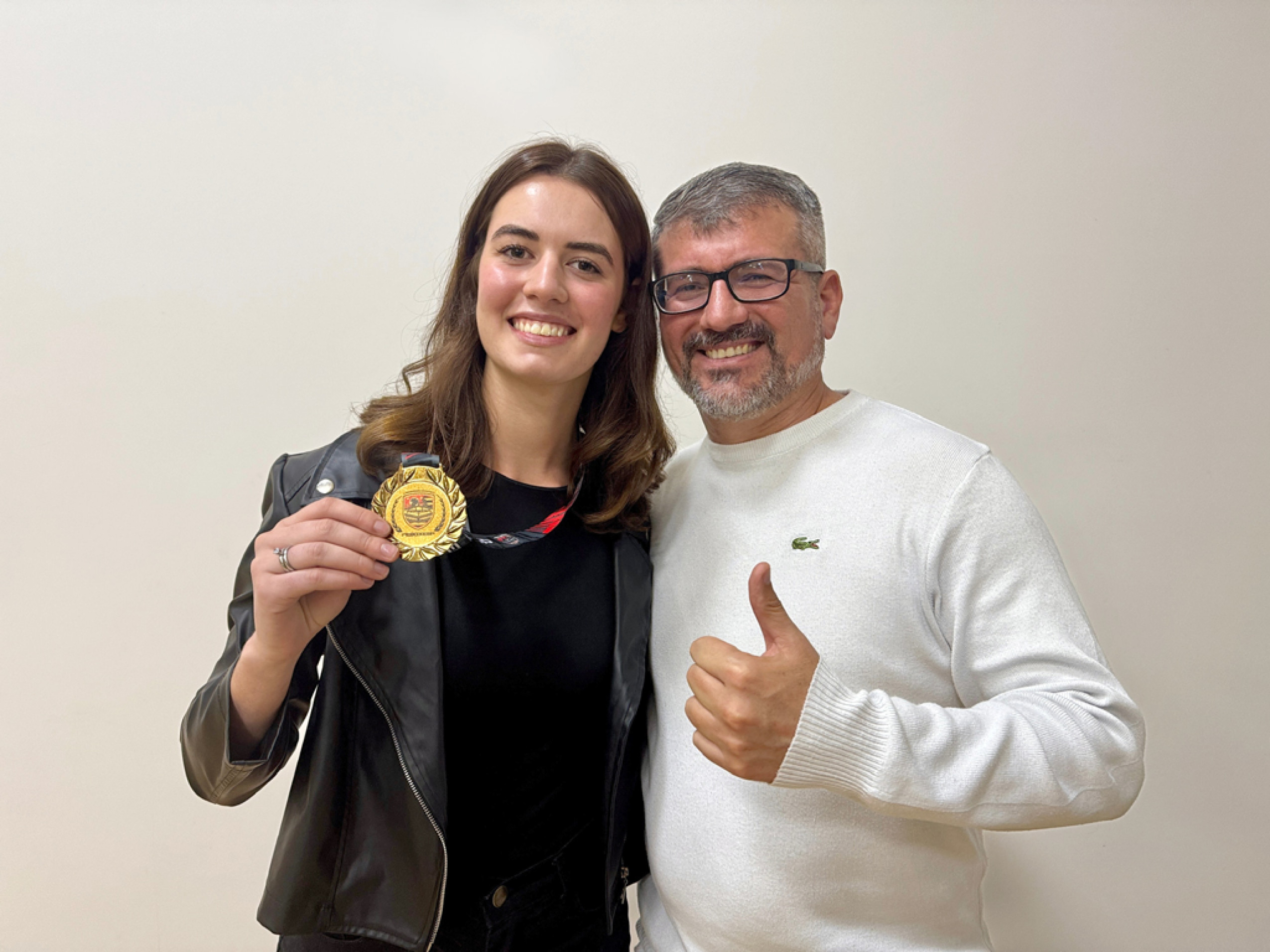 Kaylaine Monteiro ao lado de Vladimir de Godoi: feito inédito
