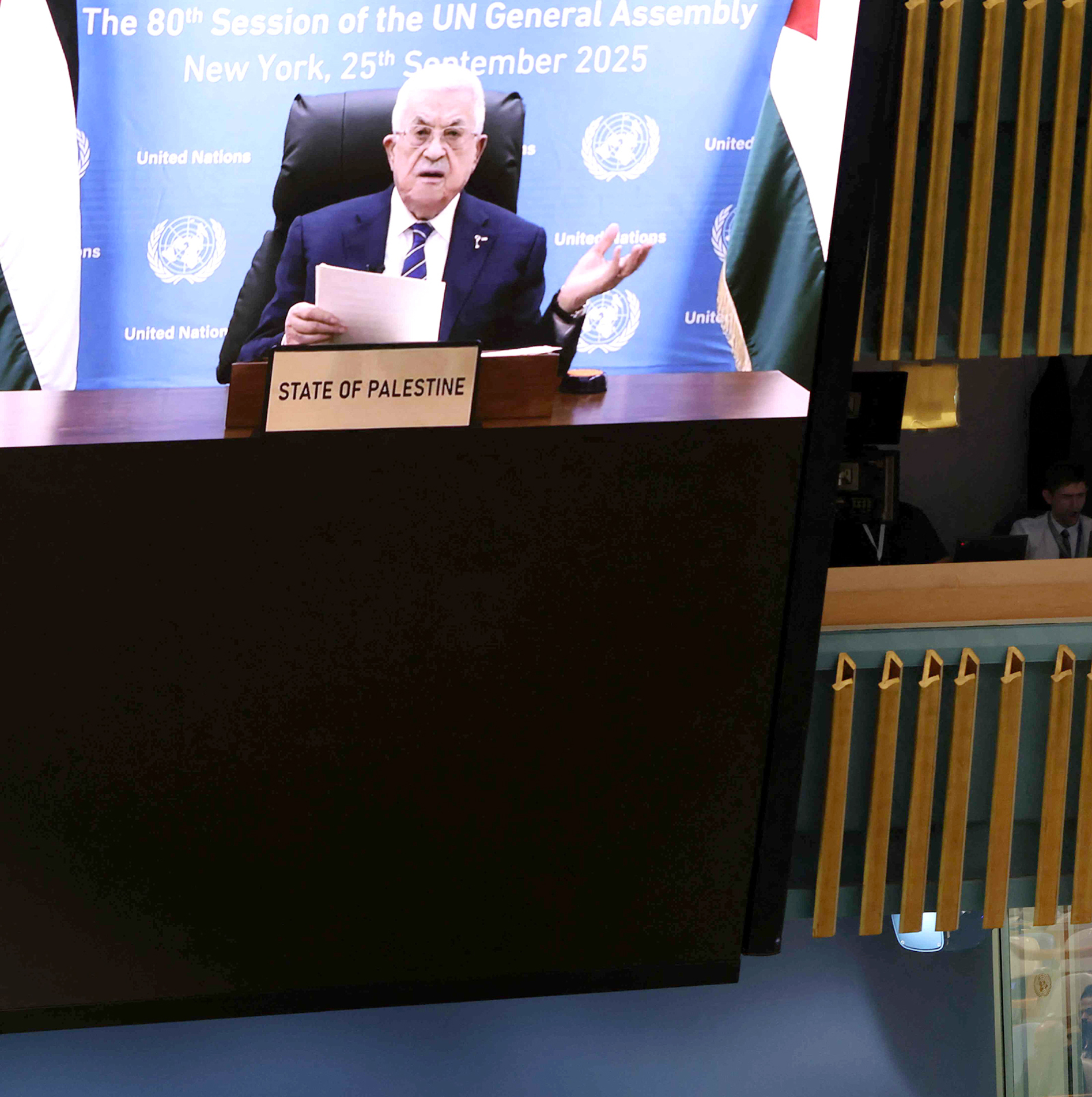 Presidente da Autoridade
Palestina falou à ONU
