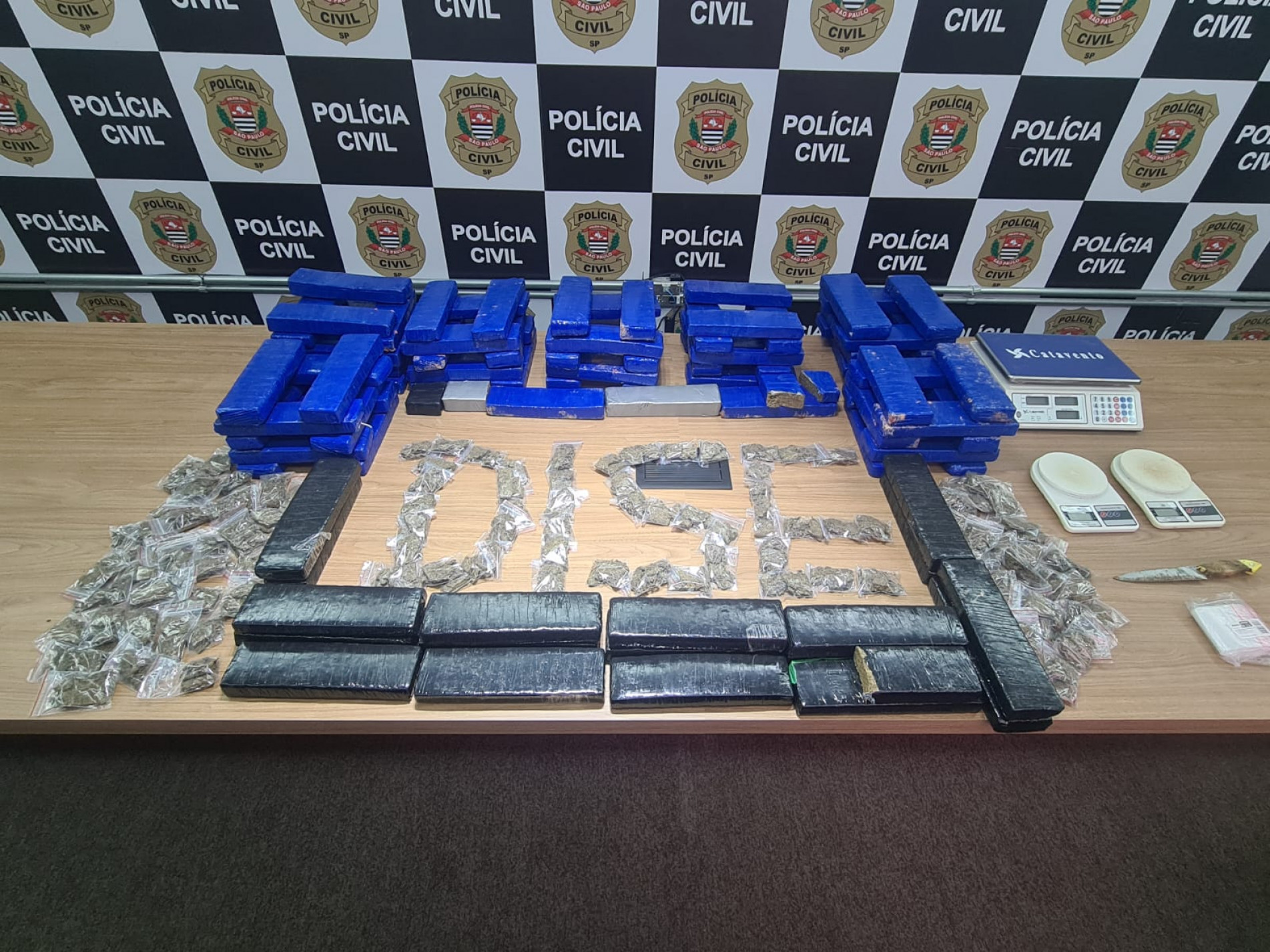 A Dise apreendeu mais de 80 quilos de drogas