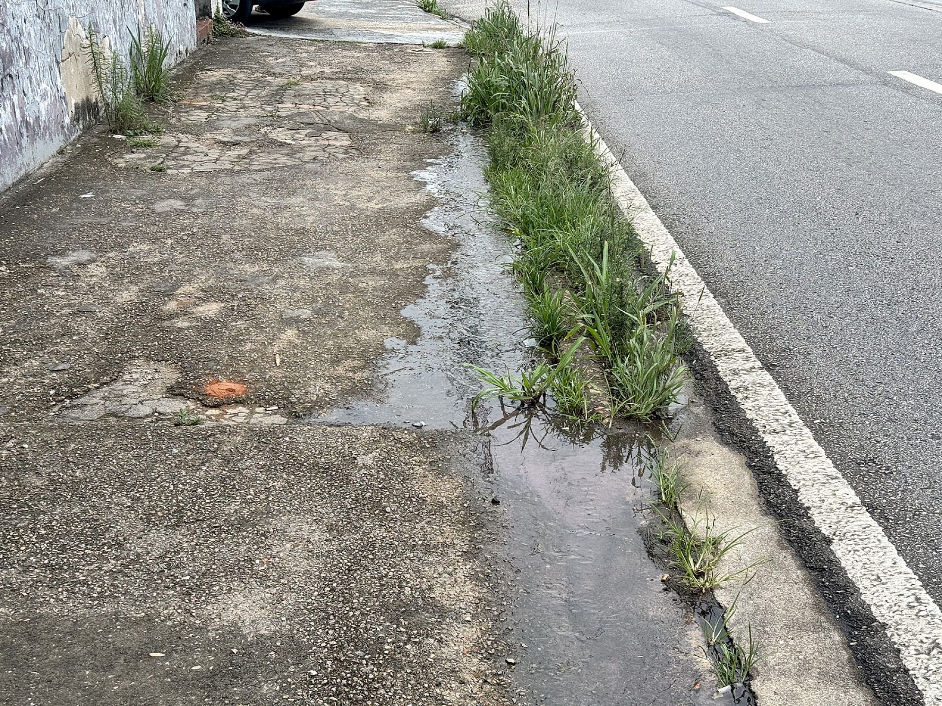 Saae diz ter constatado dano em rede de esgoto sob placa 
de concreto: situação se arrasta há quatro anos
