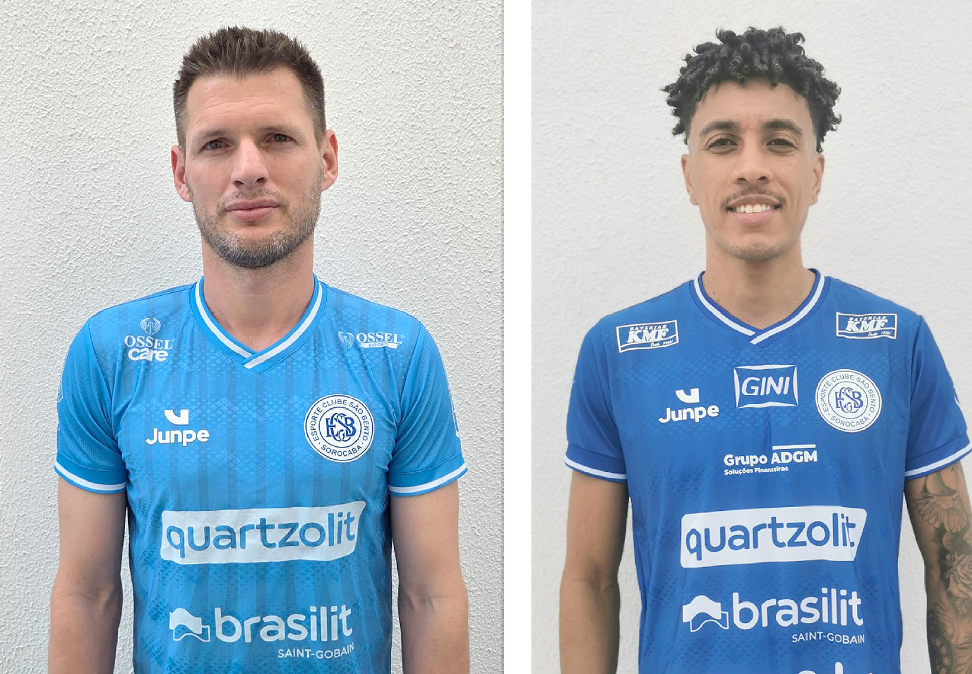 O goleiro Vagner (à esquerda) e o meia Lucas Nathan.