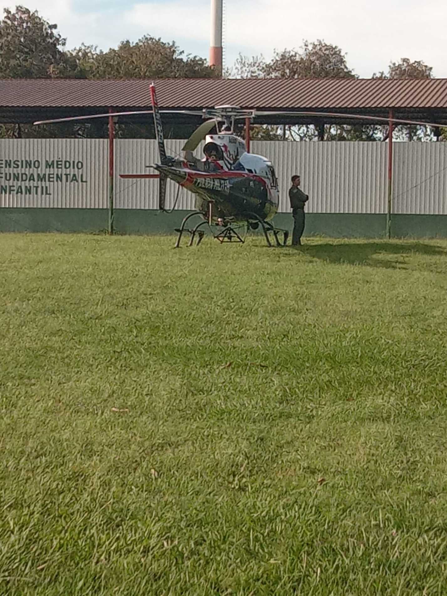 O Helicóptero Águia foi acionado e encaminhou a idosa para a Santa Casa de Itu