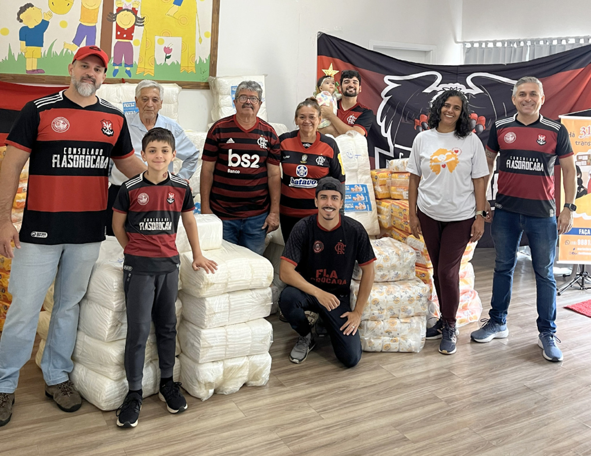 Integrantes do consulado flamenguista no Instituto Maria Claro
