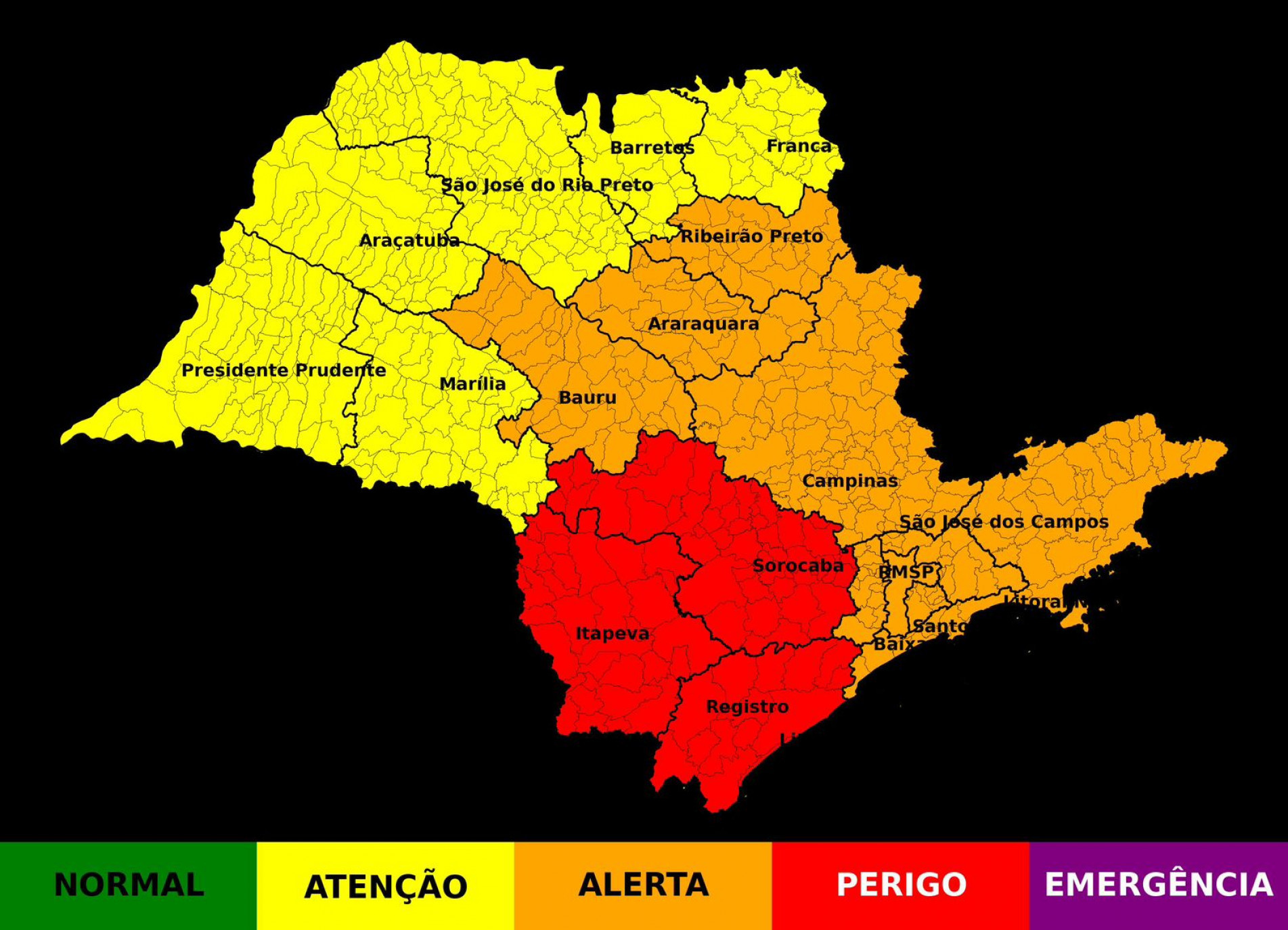 Defesa civil emite alerta de chuvas e tempestades