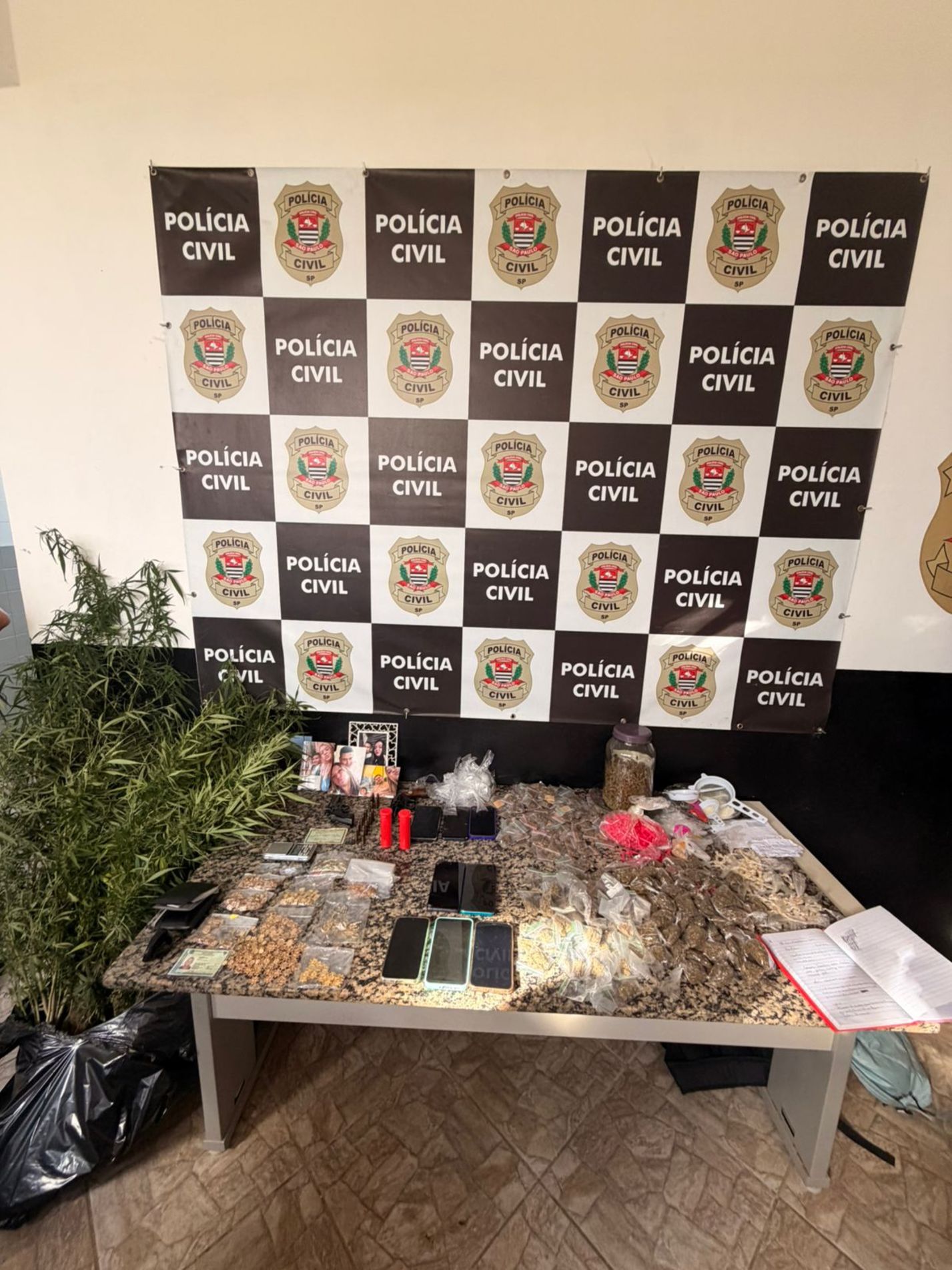 Ao todo, três pessoas foram colocadas à disposição da Justiça, sendo dois adultos presos temporariamente e um adolescente apreendido em flagrante