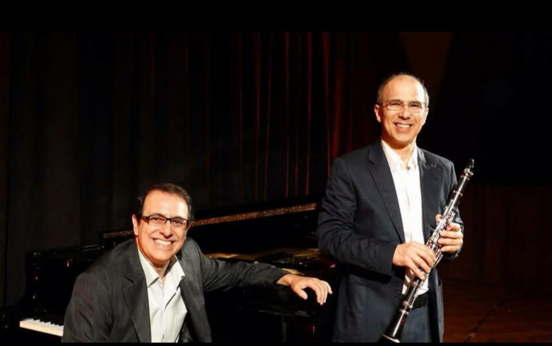 Clarinetista João Geraldo Domingues Alves e o pianista Luis Carlos Morales Sanches