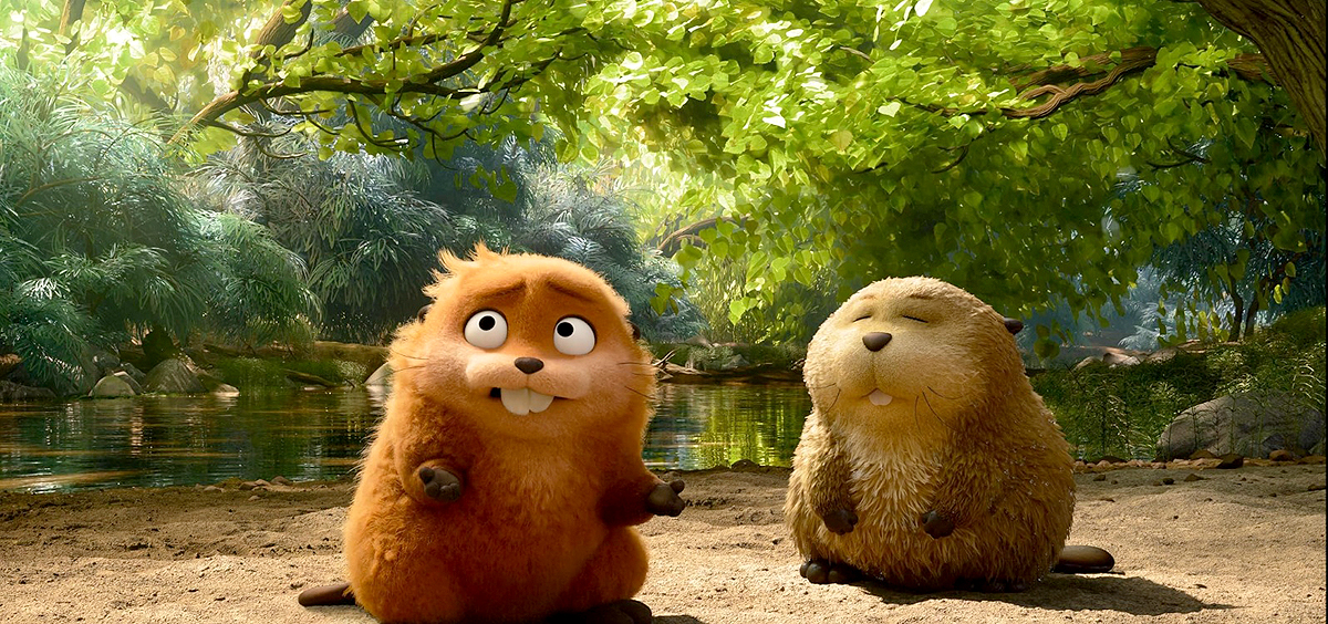 Pixar entrega mais uma aventura em um mundo 
animal, dessa vez com Mabel, que transfere sua 
mente para um castor robótico