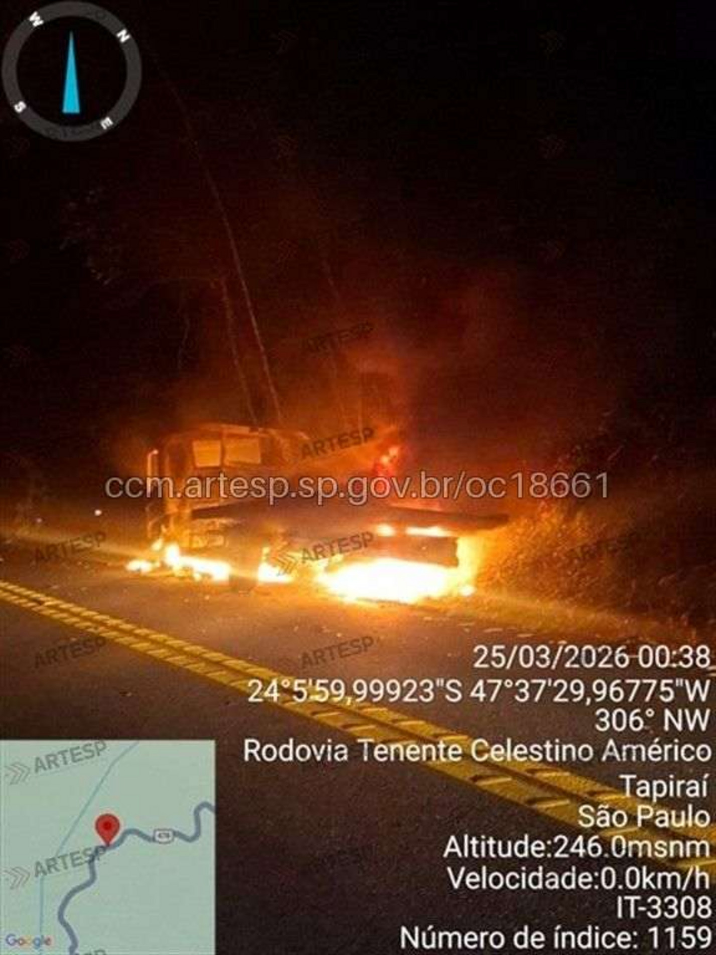 Guincho pega fogo