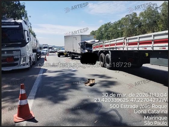 Todas as faixas estão interditadas