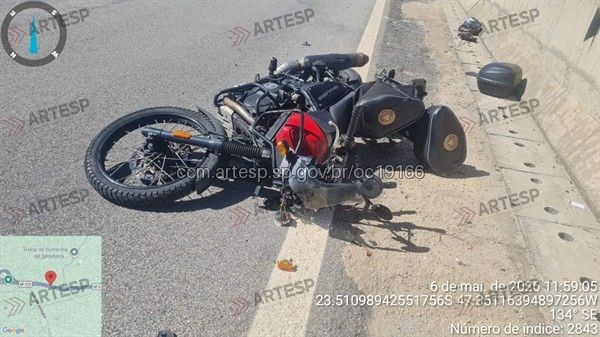 homem morreu após ser atropelado por uma motocicleta