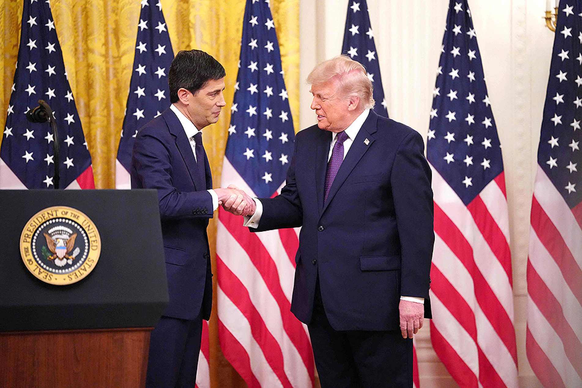 Presidente dos EUA, Donald Trump, participou da cerimônia