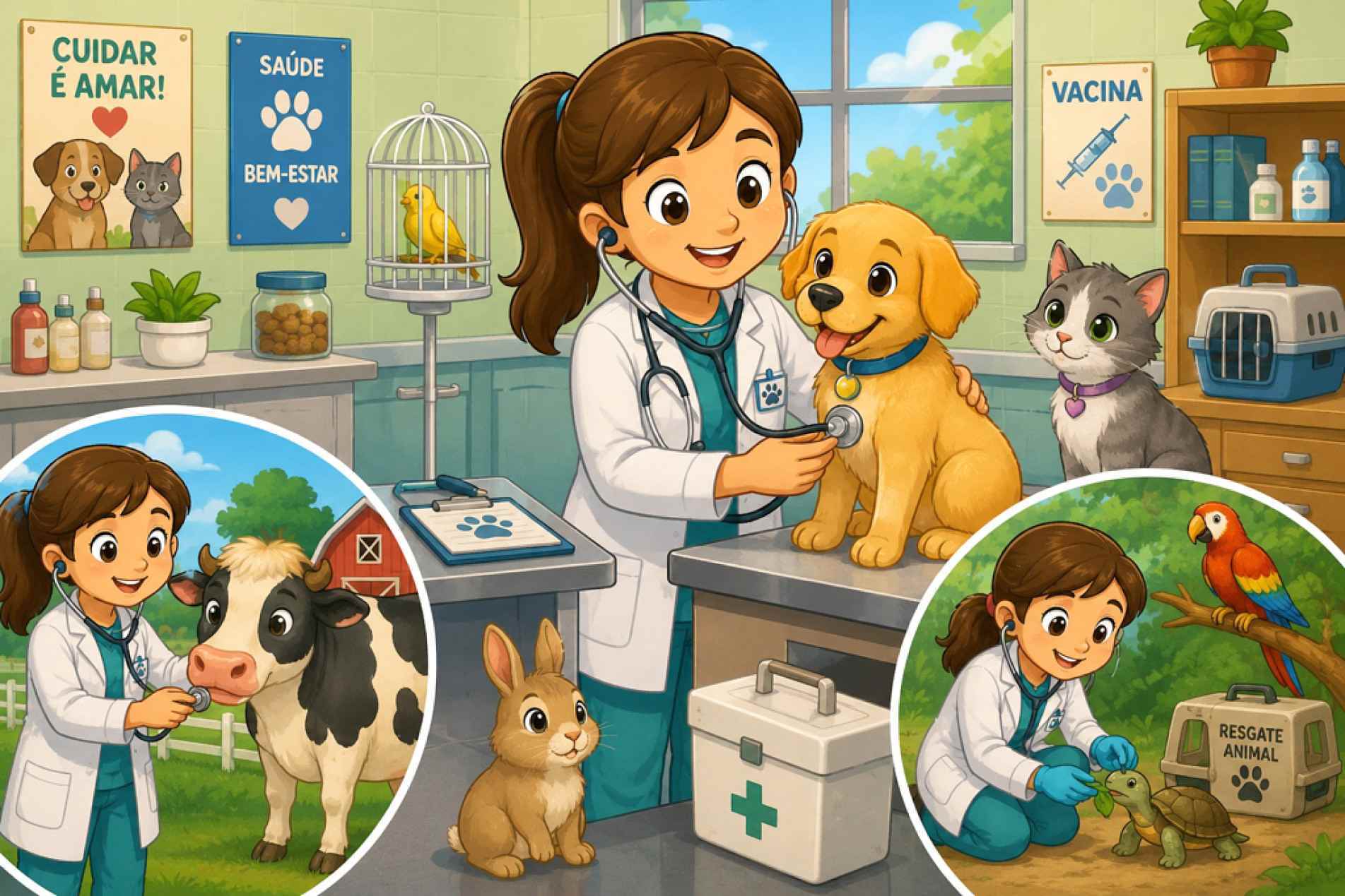 Cuidado, atenção e muito carinho fazem parte da rotina dos veterinários, profissionais que dedicam o dia a dia à saúde e ao bem-estar dos animais
