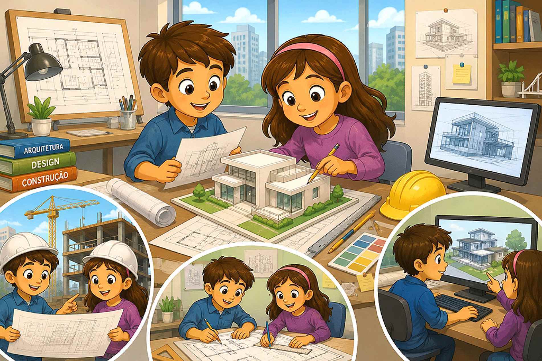 Com desenhos, maquetes e criatividade, arquitetos planejam lugares seguros, bonitos e confortáveis para as pessoas
