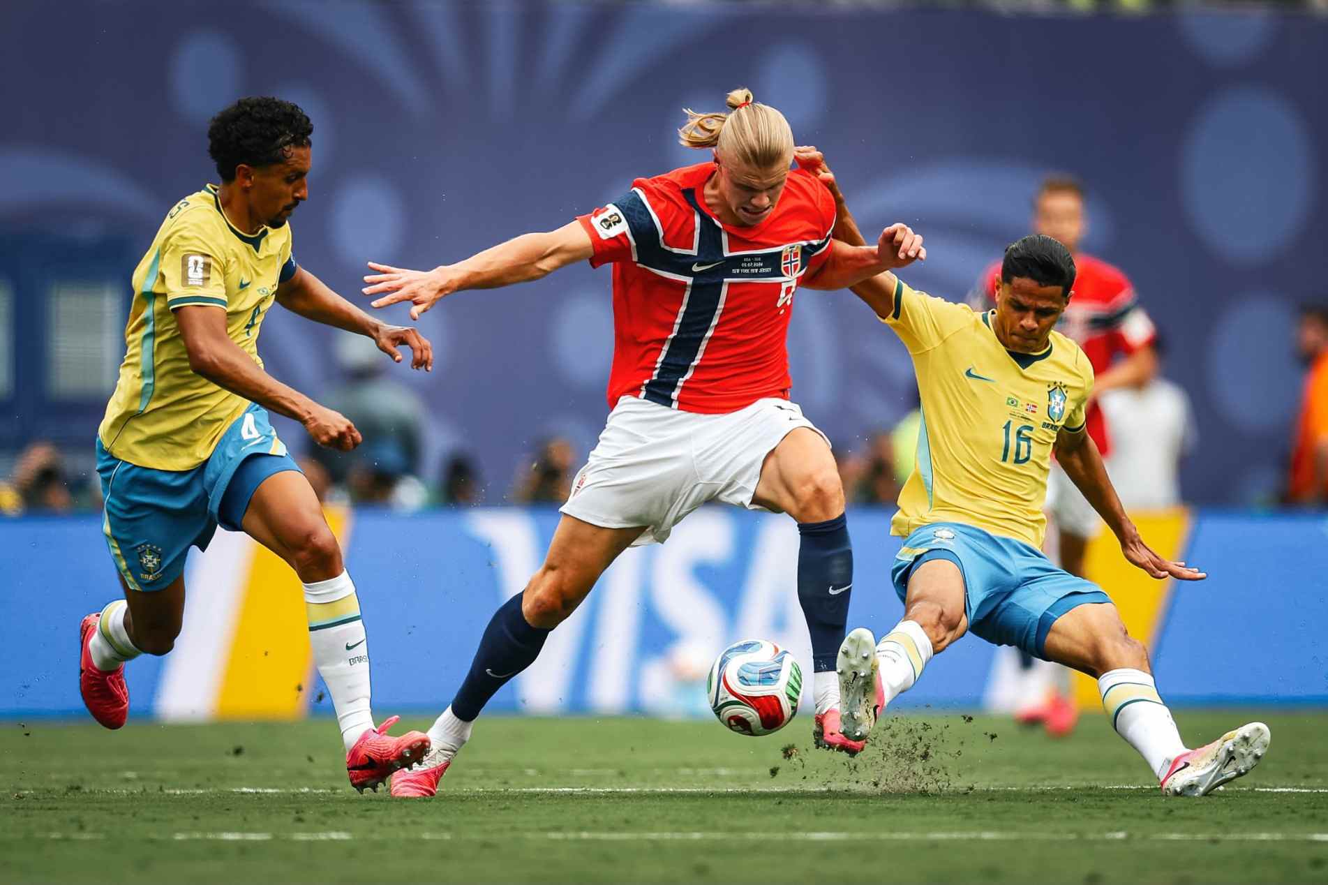 Com os dois gols, Haaland chegou &agrave; artilharia da Copa com 7 gols