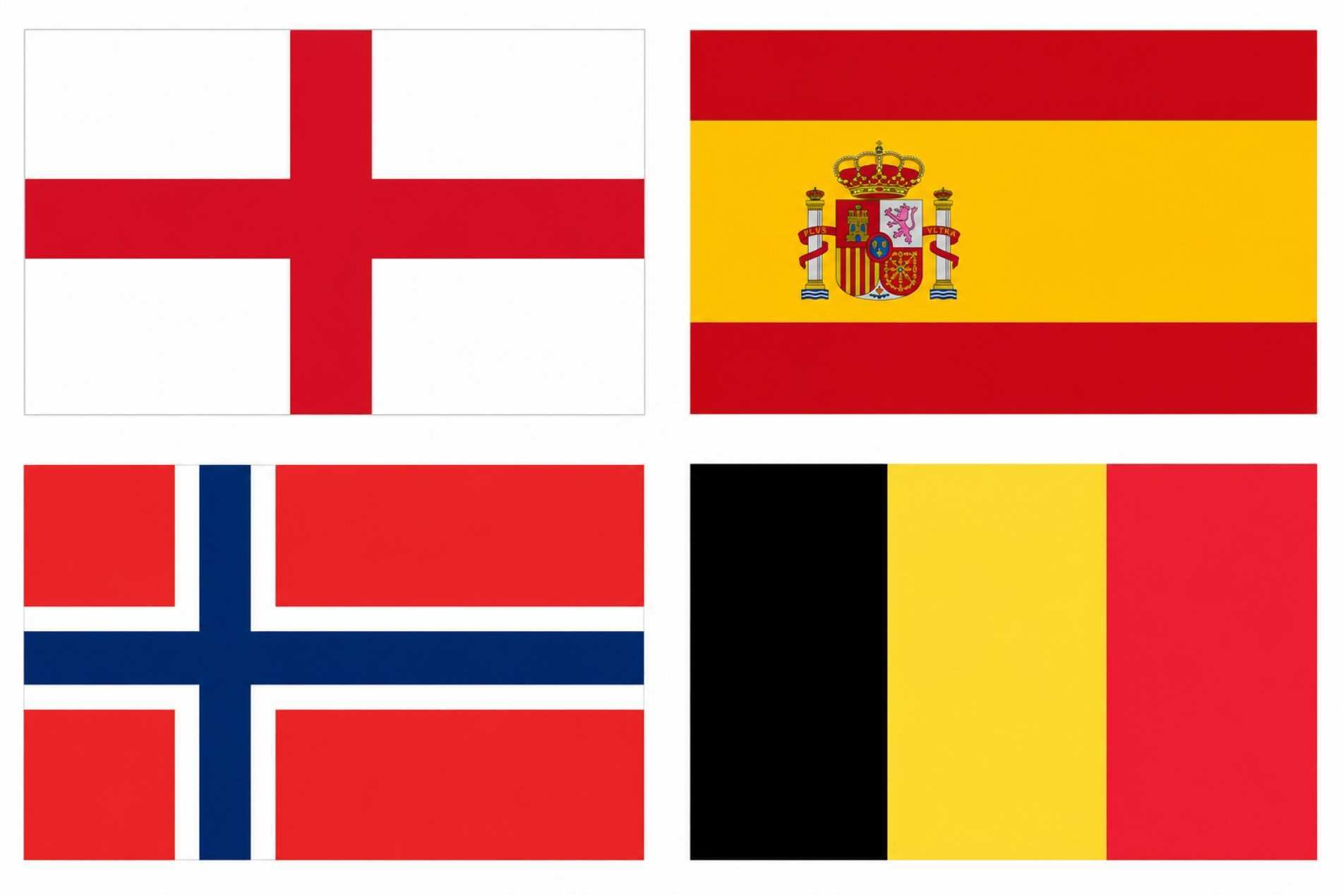 Inglaterra, Espanha, Noruega e Bélgica lideram a preferência dos torcedores
