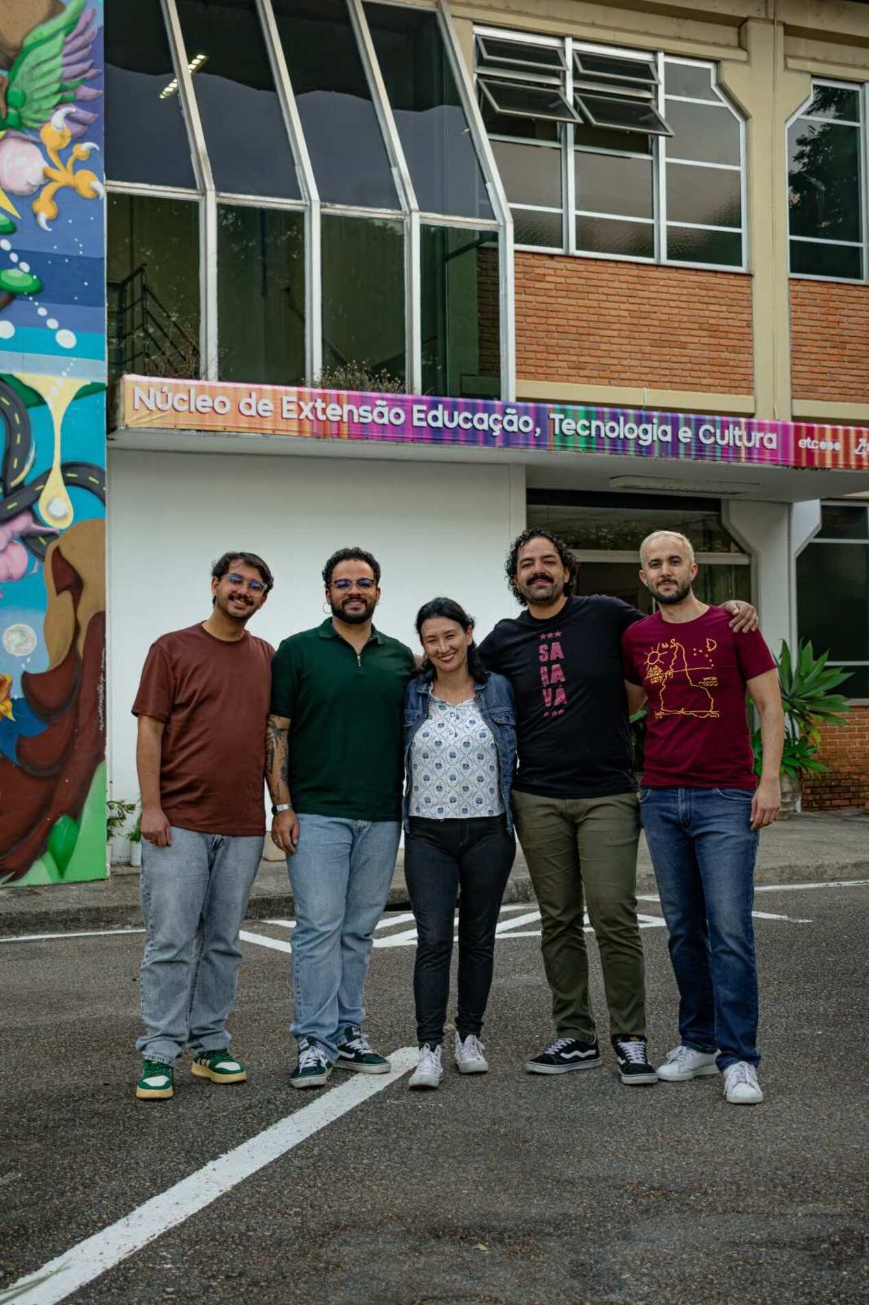 Os organizadores Pedro Carvalho, historiador; Cicero Santos, editor;Fernanda Ikedo, jornalista; Carlos Rufini, geógrafo e Bruno Lotelli, cineasta