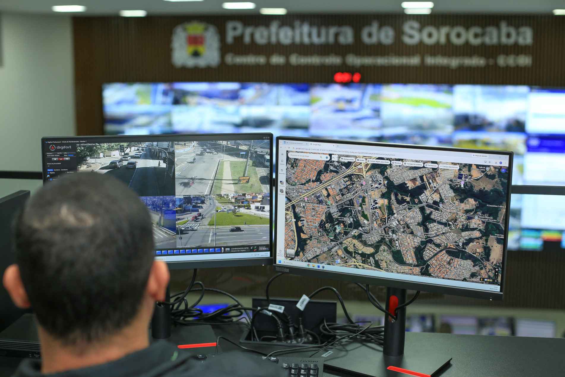 Operadores analisam imagens simultaneamente e informam equipes nas ruas