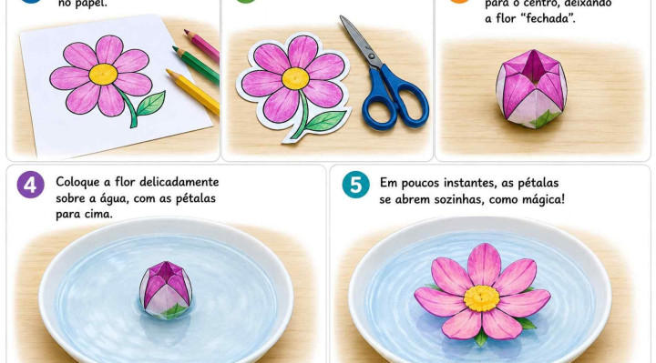 Flor que desabrocha na água