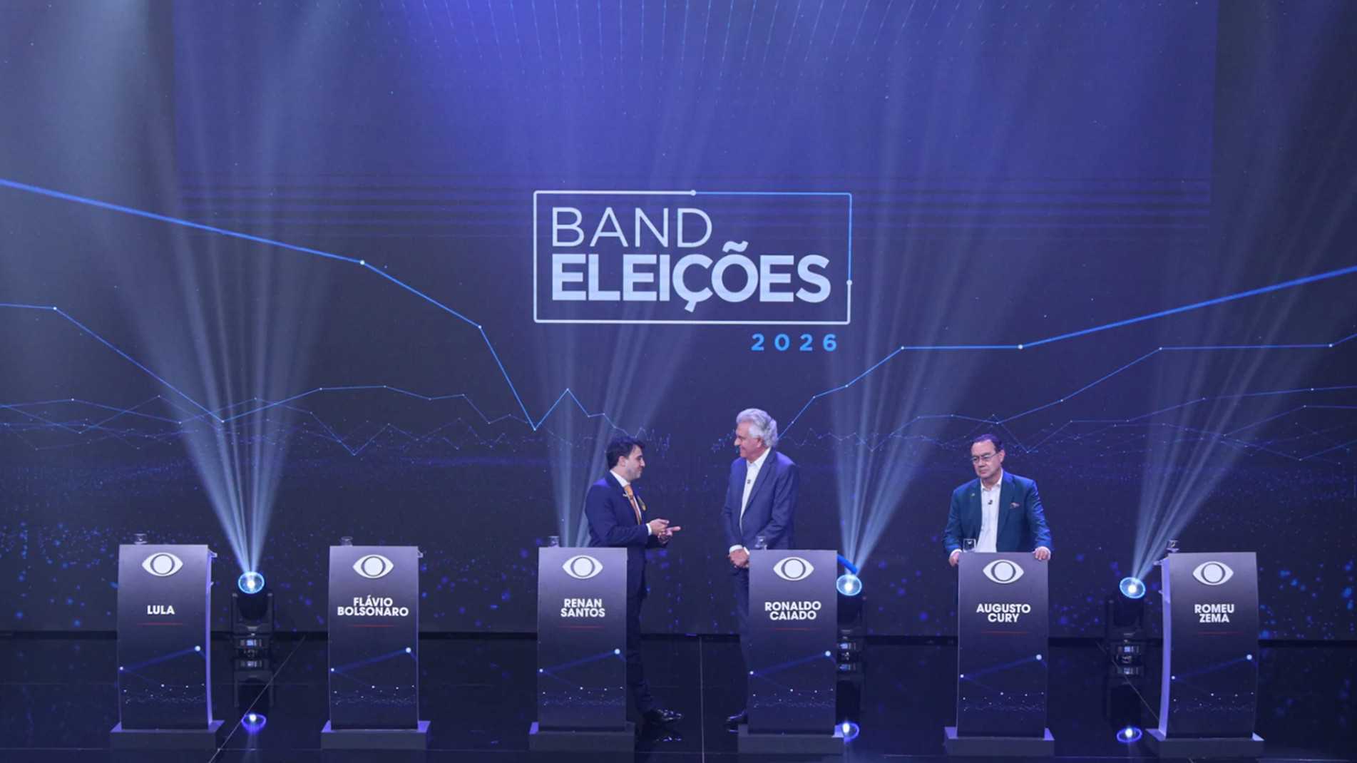 Debate Band Estadão Ronaldo Caiado (PSD) Renan Santos (Missão) Augusto Cury (Avante)
