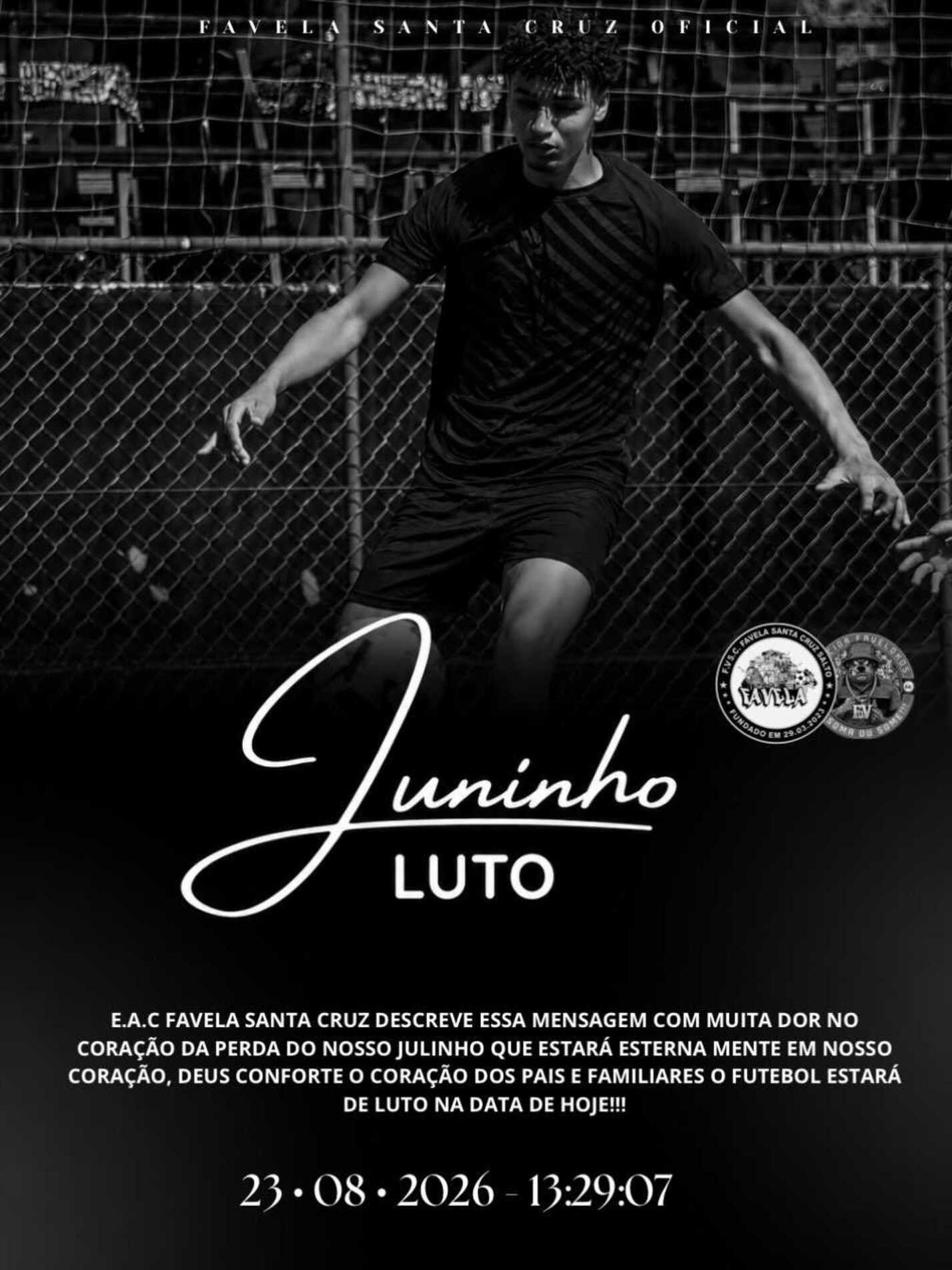 Morte de Juninho também provocou manifestações dos clubes que participaram do torneio