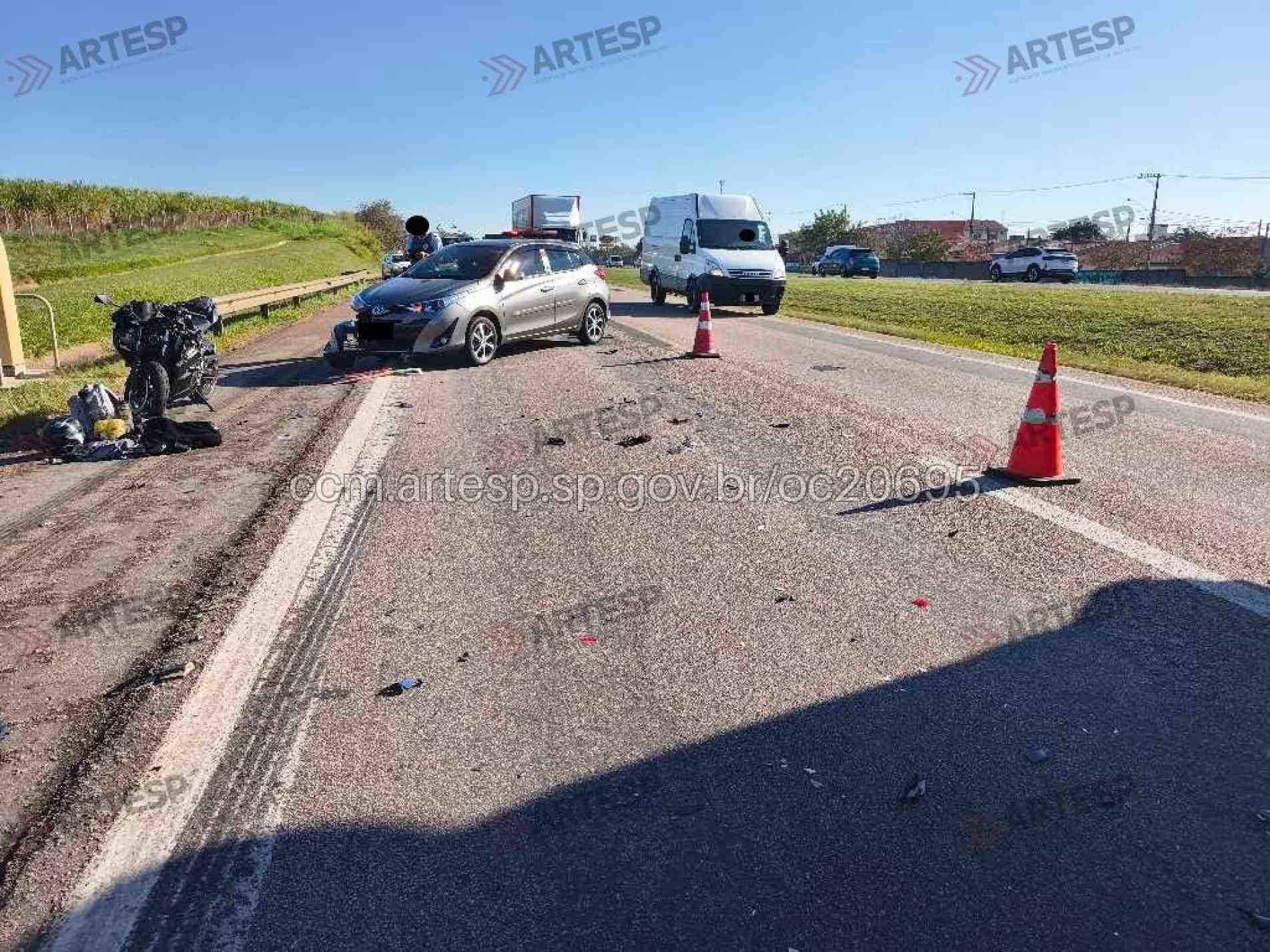 Acidente provocou congestionamento de 3,5 quilômetros.