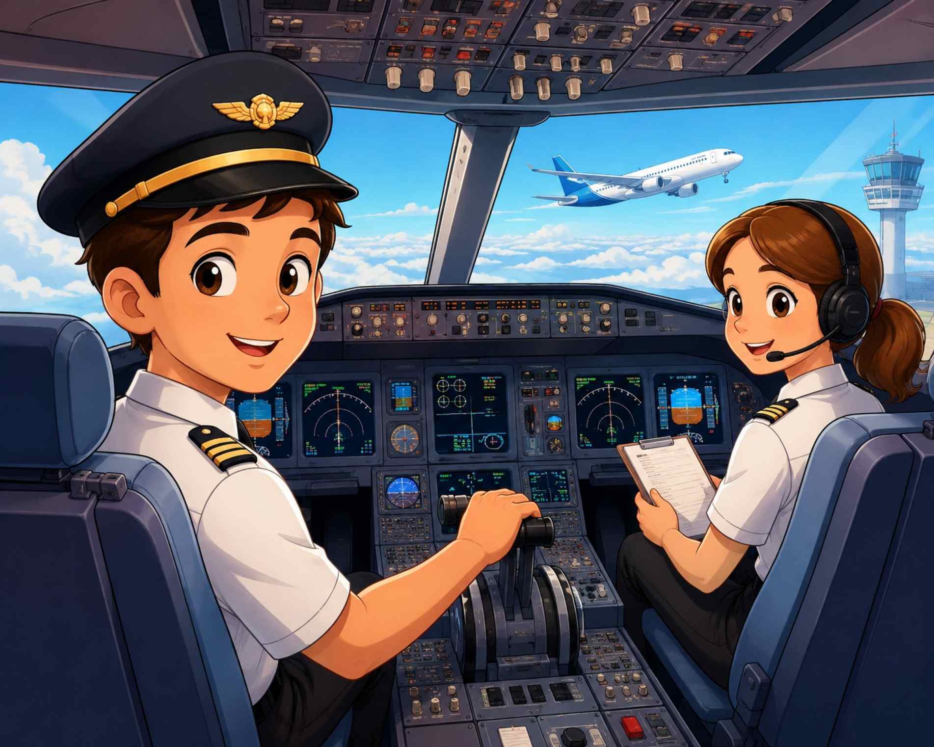 Com estudo, treinamento e muita responsabilidade, os pilotos conduzem aviões e ajudam pessoas a chegar a diferentes lugares do mundo